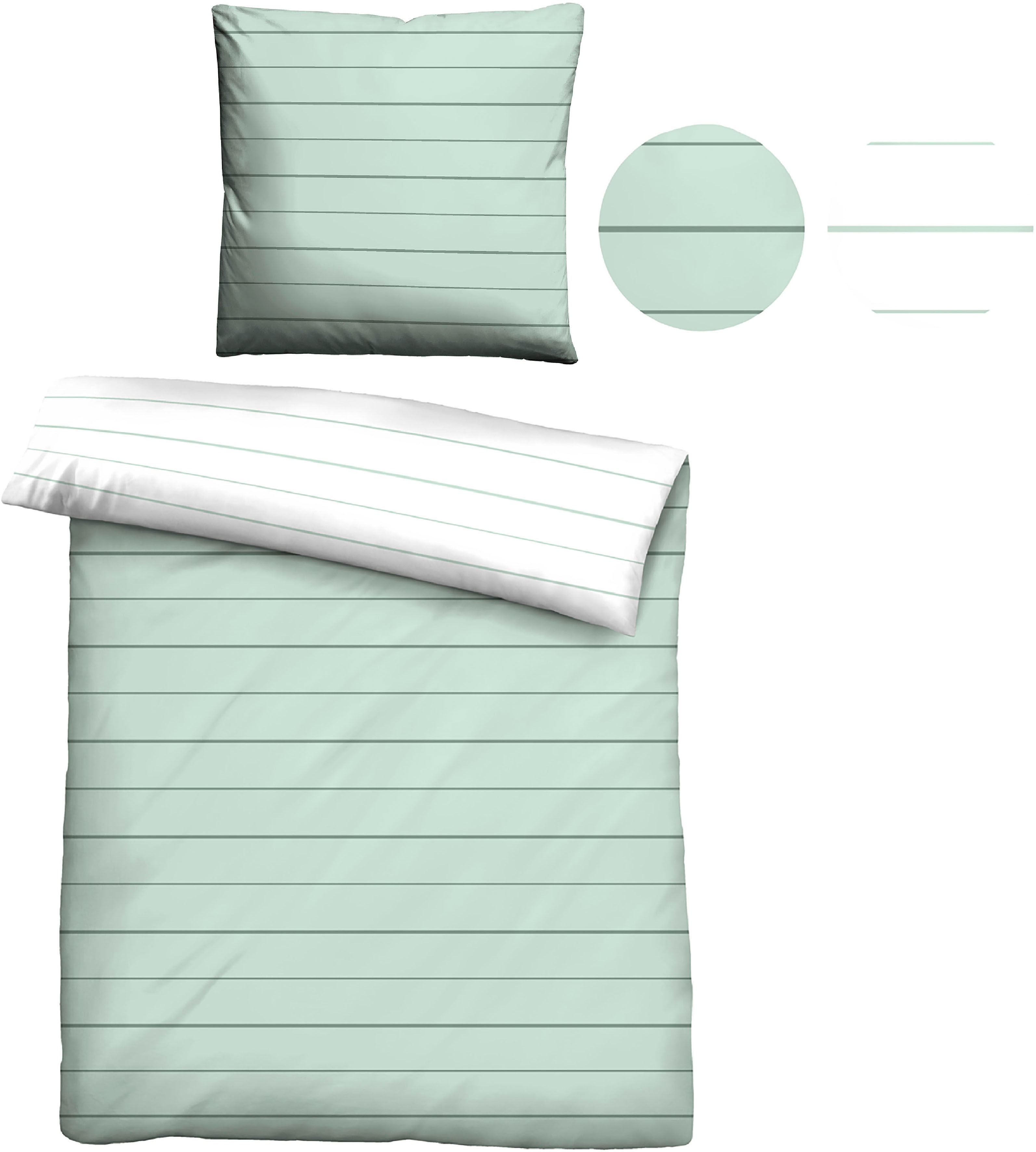 Thumbnail - Biberna Wendebettwäsche "Combinate in Gr. 135x200, 155x220 oder 200x200 cm" 2 Stk. Bettwäsche aus Baumwolle, zeitlose Be...