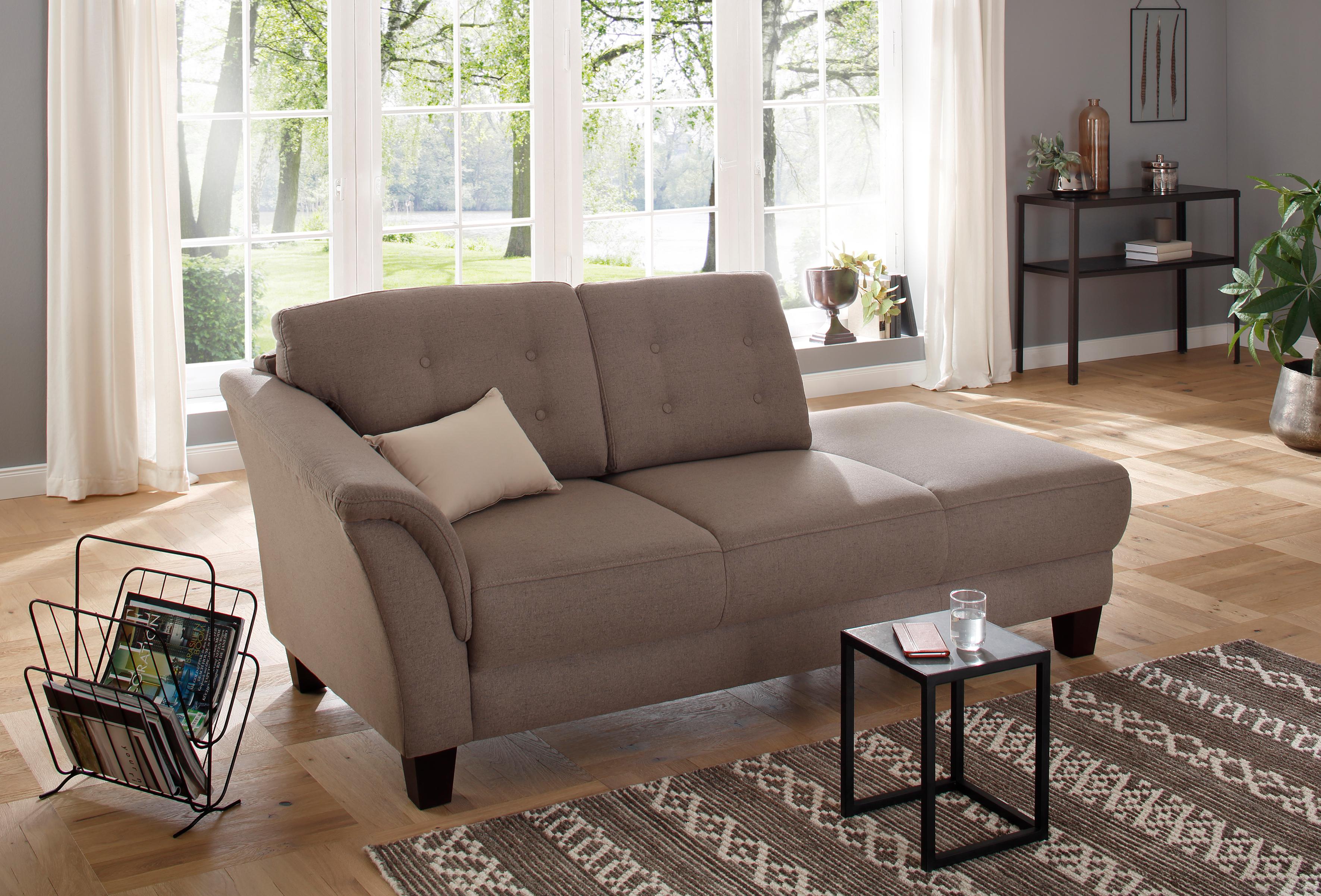 OTTO home Recamiere "Trondheim" freistehend, mit Federkern, Knopfheftung im Rücken, Füße Buche