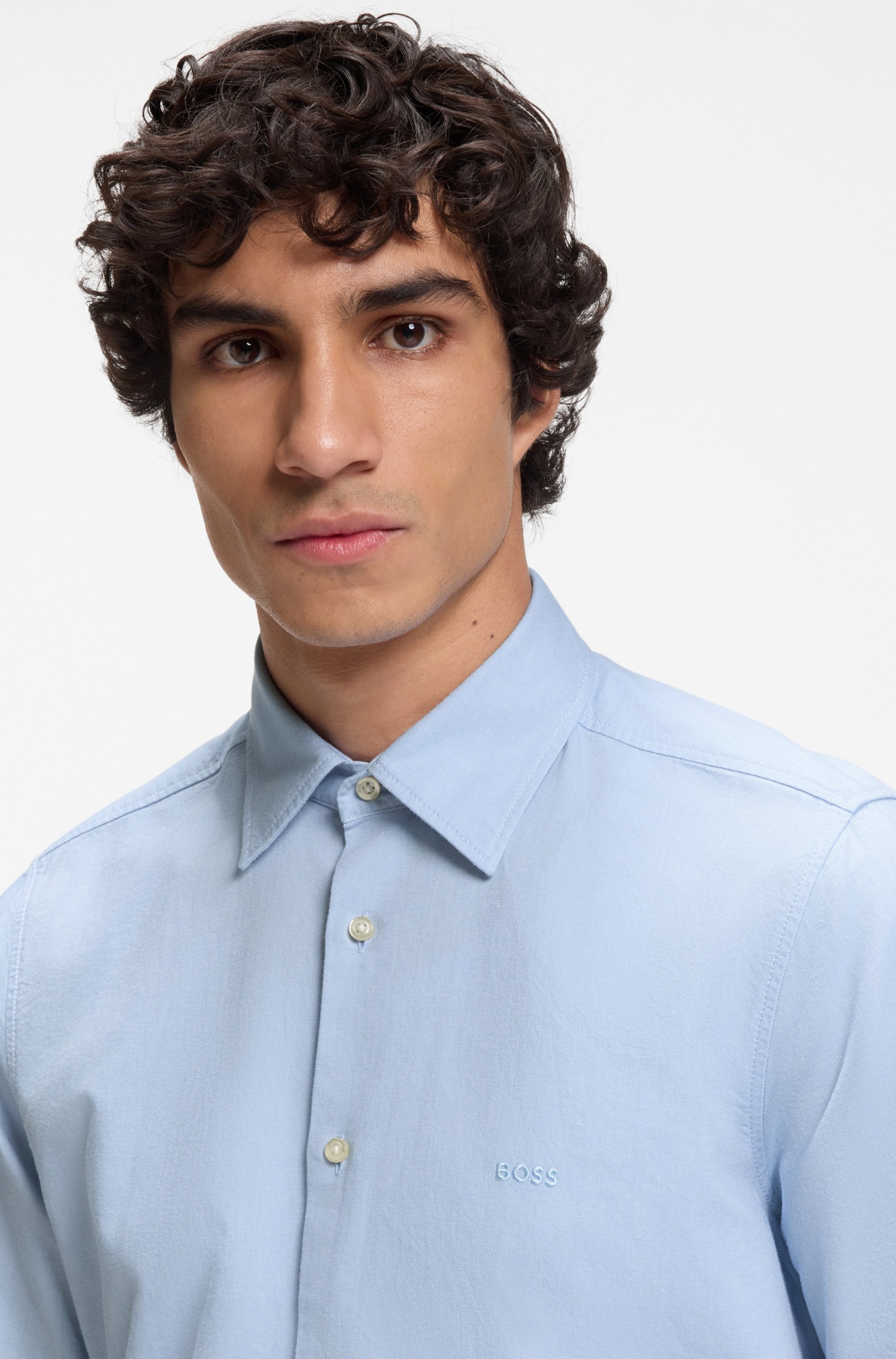 BOSS ORANGE Kurzarmhemd »Rash« mit tonigem Logo