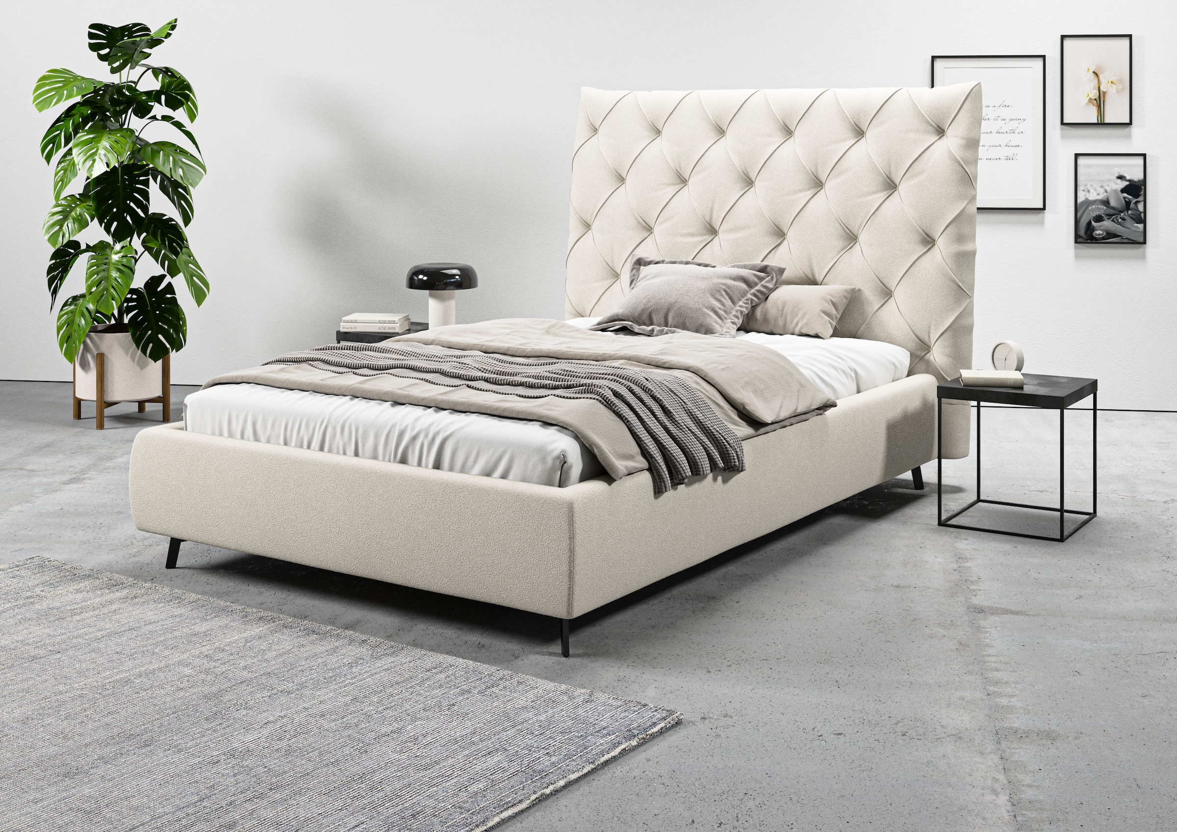 Home affaire Polsterbett "Maxime, in 4 Breiten bis 200cm, auch in Leder" Ko günstig online kaufen