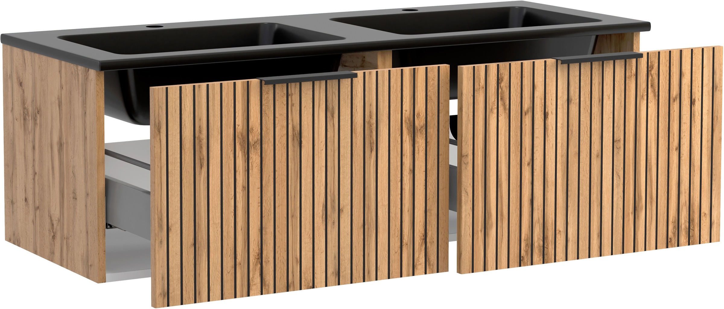 welltime Badmöbel-Set »Welltime, Carlton Waschtisch-Set, 80 oder 120 cm, gestreift«, (3 St.)