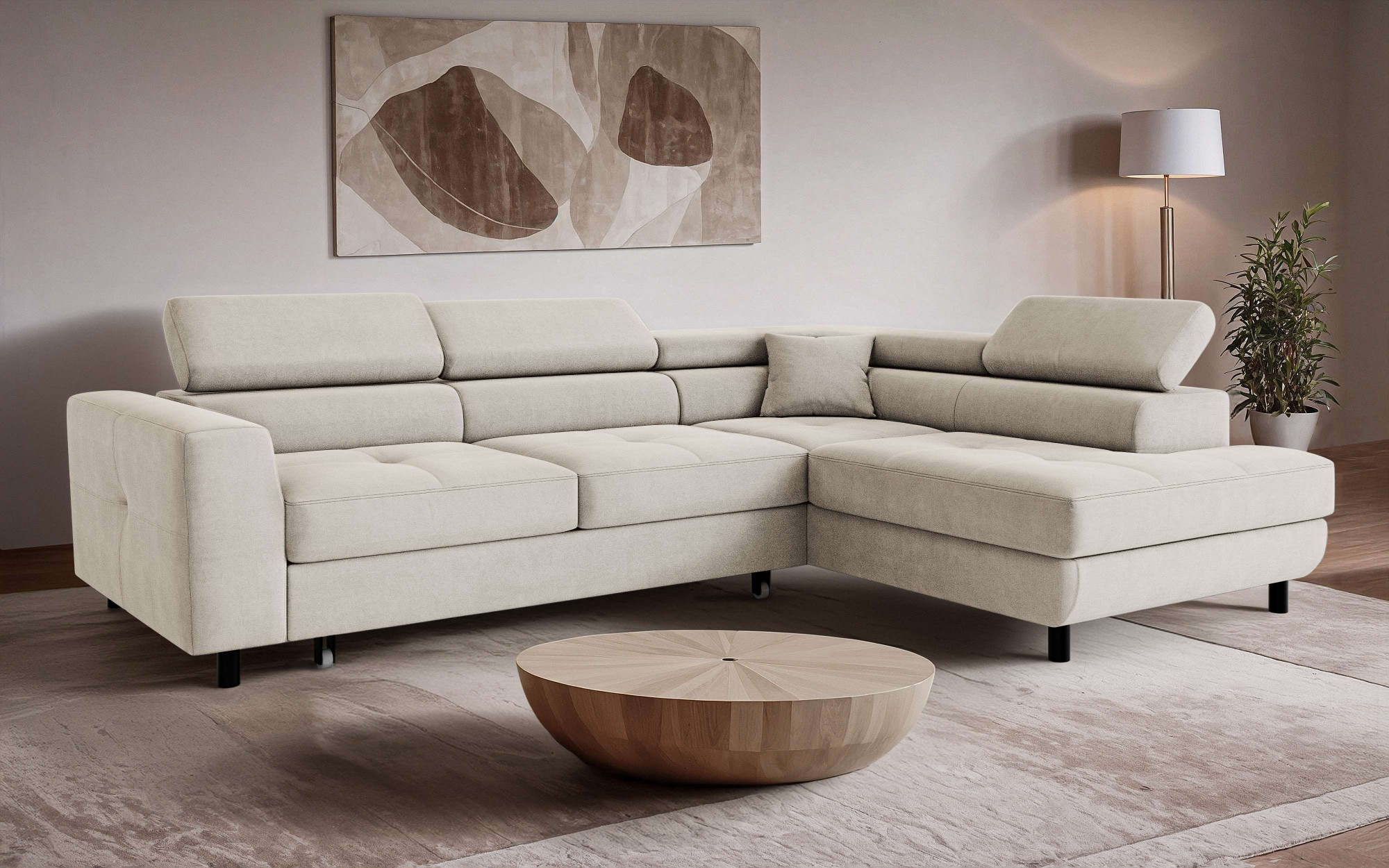 OTTO home Ecksofa "AADEN Schlafsofa 254 cm - OTTO. Verlässliche Qualität." mit Bettfunktion, Bettkasten, Kopfstützen, rechts/links bestellbar