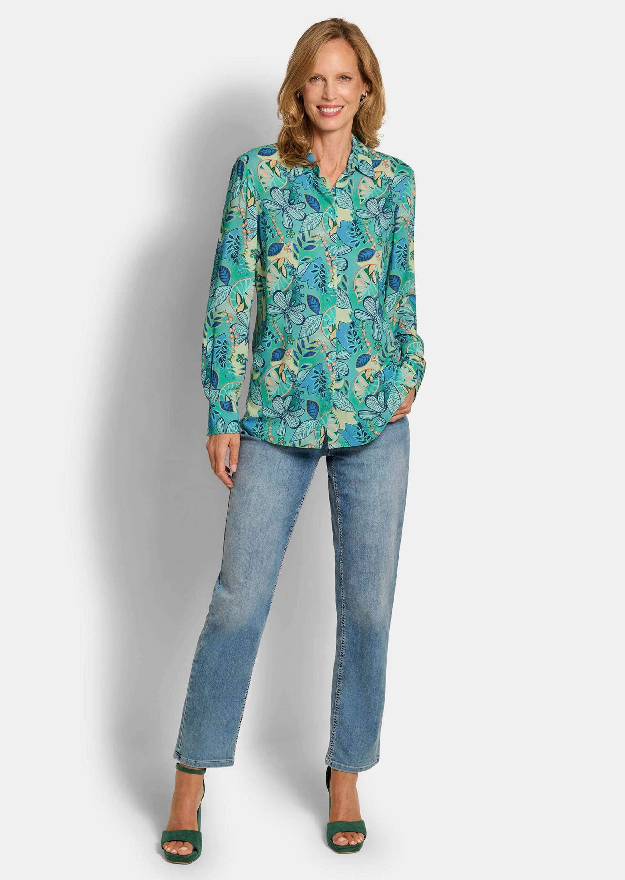 GOLDNER Kurzarmbluse "Legere Bluse mit Hemdkragen" günstig online kaufen