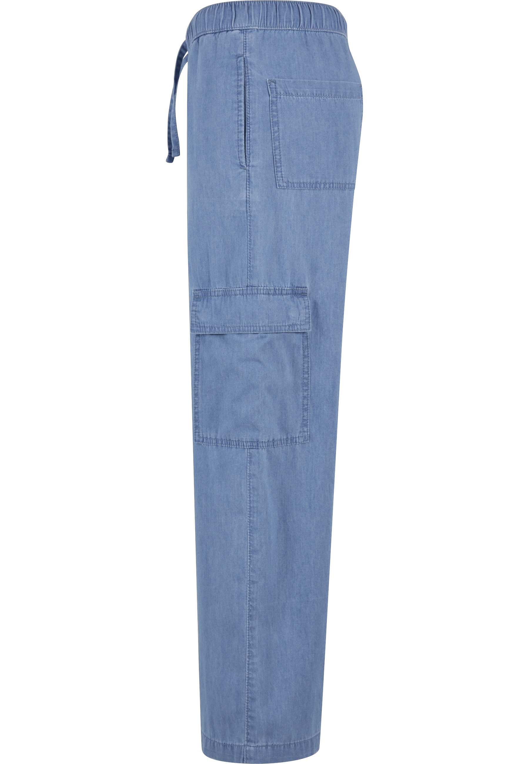 URBAN CLASSICS Cargohose »Urban Classics Damen Ladies Light Denim Cargo Pants«