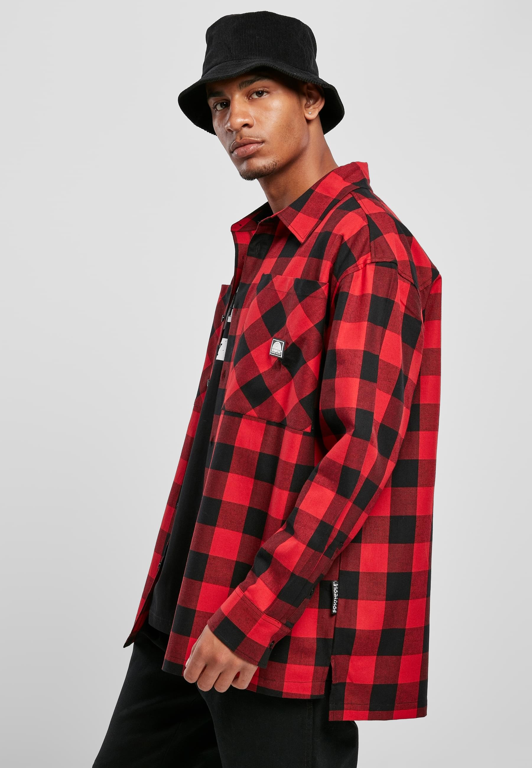 Southpole Langarm-Poloshirt »Southpole Herren Southpole Check Flannel Shirt«, (1 tlg.)