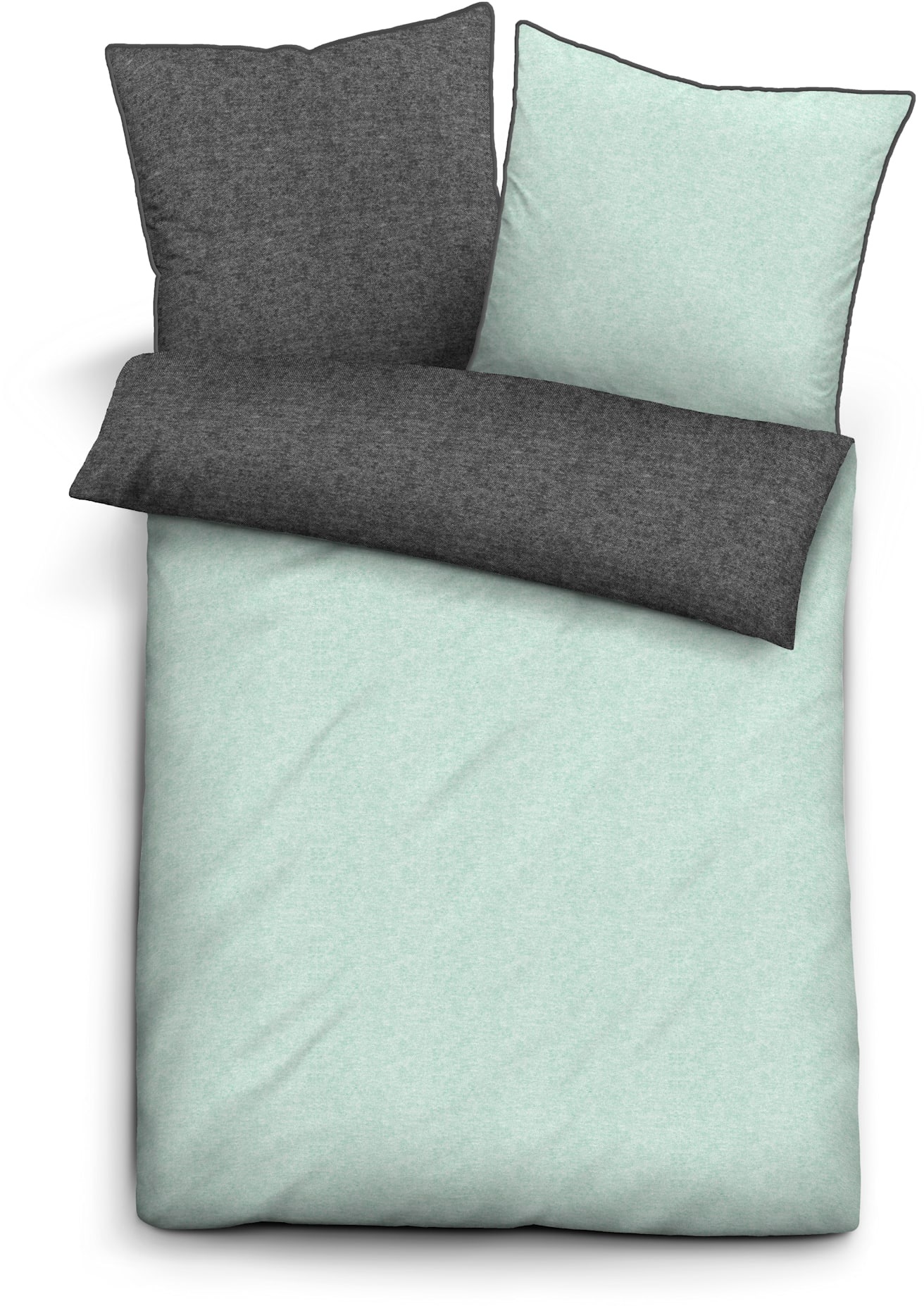 Bettwäsche BIBERNA, grau, Biber;Feinbiber;Feinbiber, 100% Baumwolle, Bettwäsche