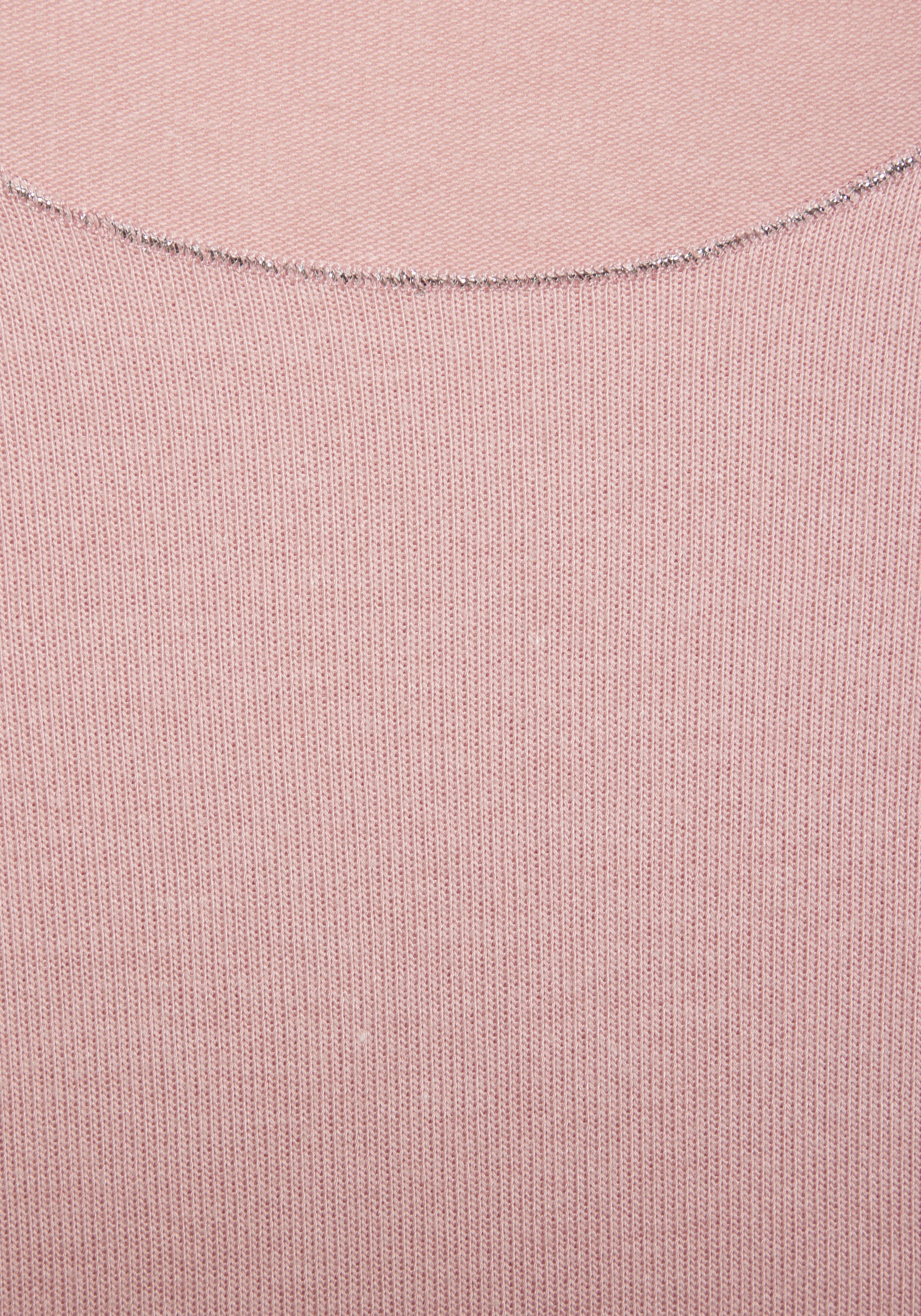 LASCANA Rundhalsshirt »mit feiner Glitzereinfassung«, aus weichem Viskose-Feinstrick