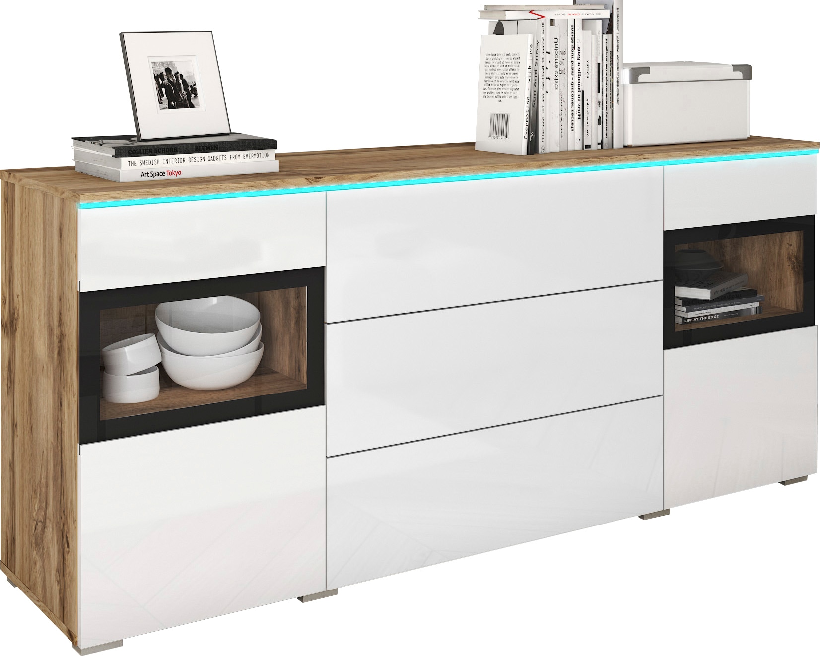 INOSIGN Sideboard "VERA", moderne grifflose Kommode Breite 150 cm, Einlegeböden verstellbar