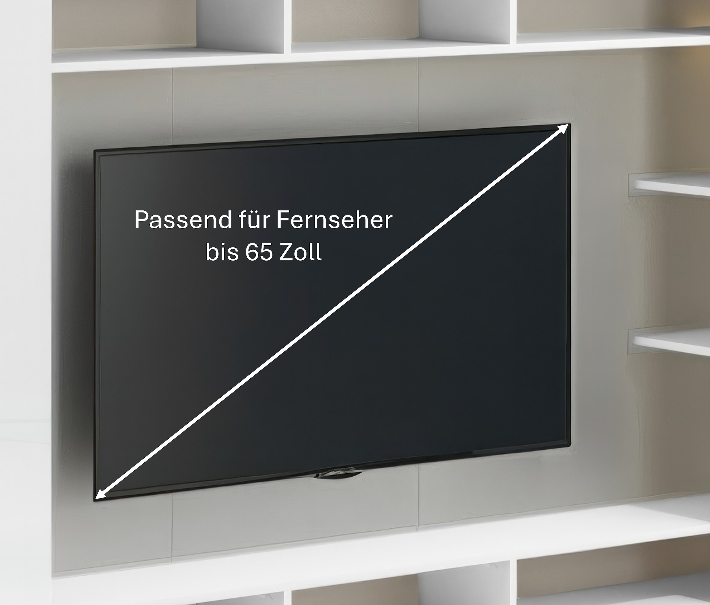 OTTO home Wohnwand »SPEED, TV-Wand, hochglanz lackiert,ideal für TV-Geräte bis zu 65 Zoll«, (1 St.), Made in Italy, B/T/H: 216×30,4×158,6 cm, mit ca. 12 offenen Fächern