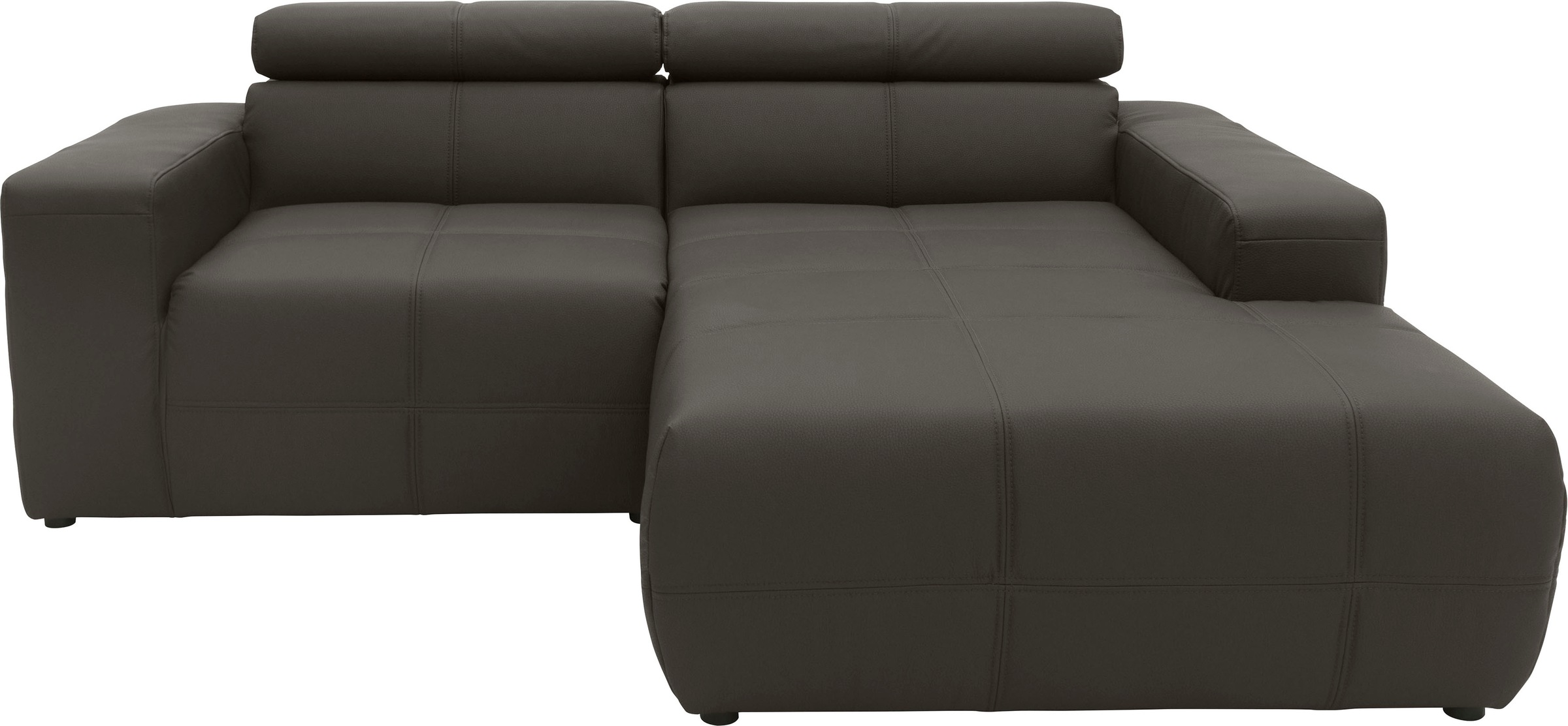 DOMO collection Ecksofa "BRANDON inkl. Kopfteilverstellung, 214x100x80 cm, L-Form" Mit Kopfteilverstellung, auch in Leder und Cord, L-Form