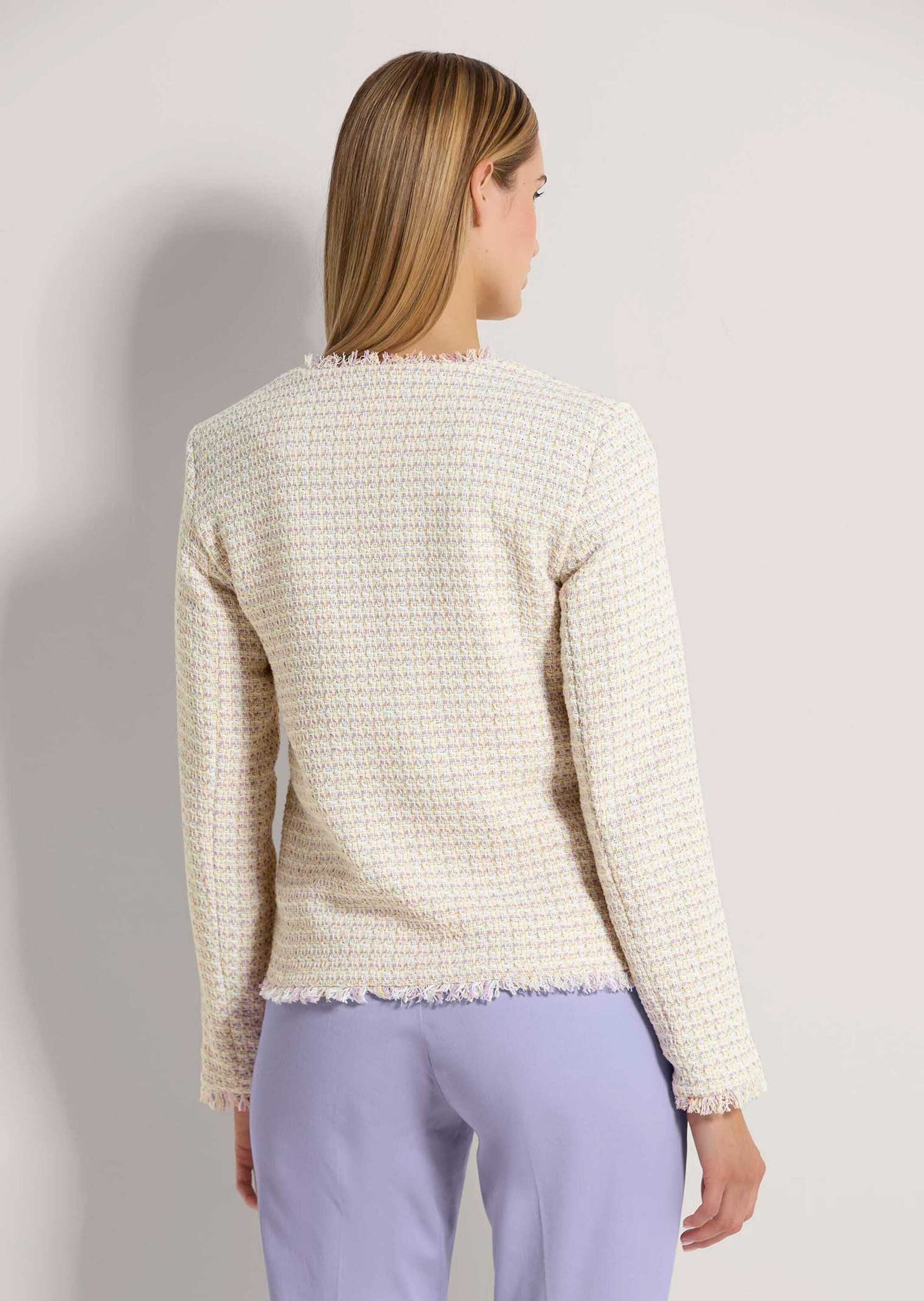 MADELEINE Kurzer Bouclé-Blazer Weiß Gr. 40 3