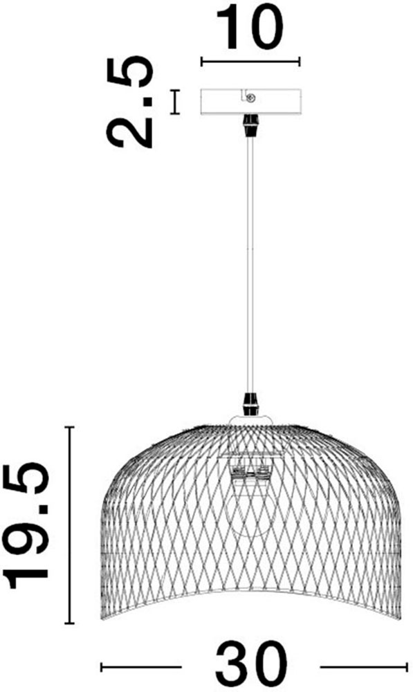 Nova Luce Hängeleuchten »LYRON«, 1 flammig, Leuchtmittel E27 | ohne Leuchtmittel, Ohne Leuchtmittel