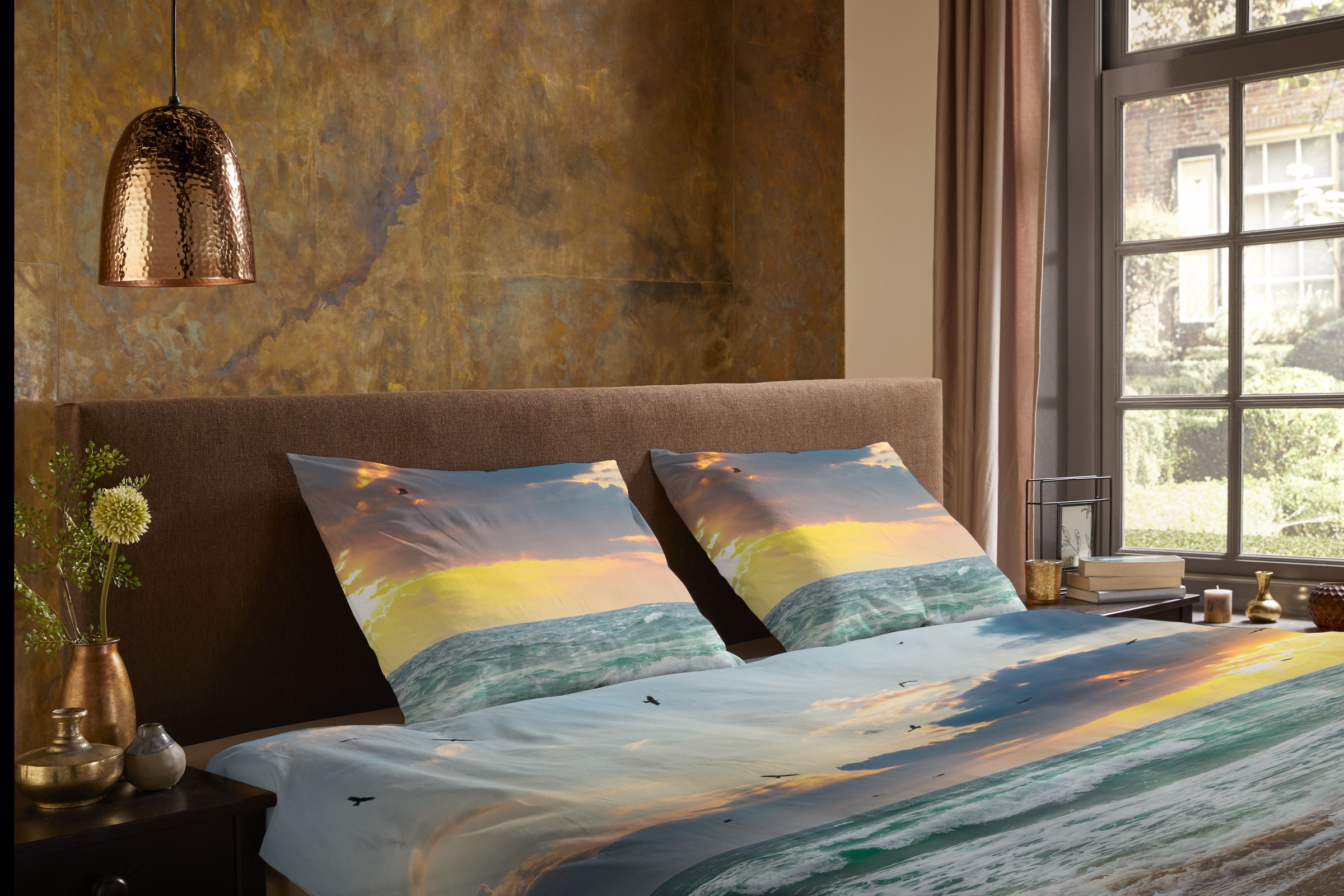 PURE luxury collection Wendebettwäsche »Samui«, Mikrofaser, Pflegeleicht, Reißverschluss, Wendeoptik, Strand, Meer