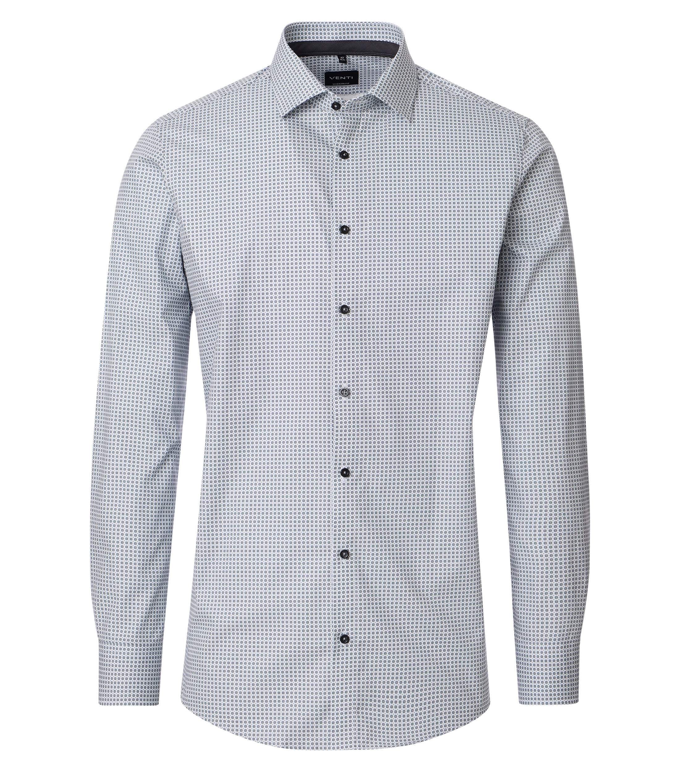 VENTI Print Business Shirt Dark Gray 44 4