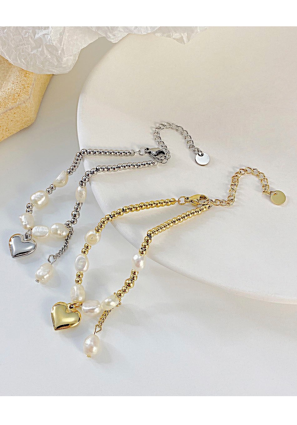 Firetti Edelstahlarmband »Schmuck Geschenk Herz & Perlen«, mit Süßwasserzuchtperle