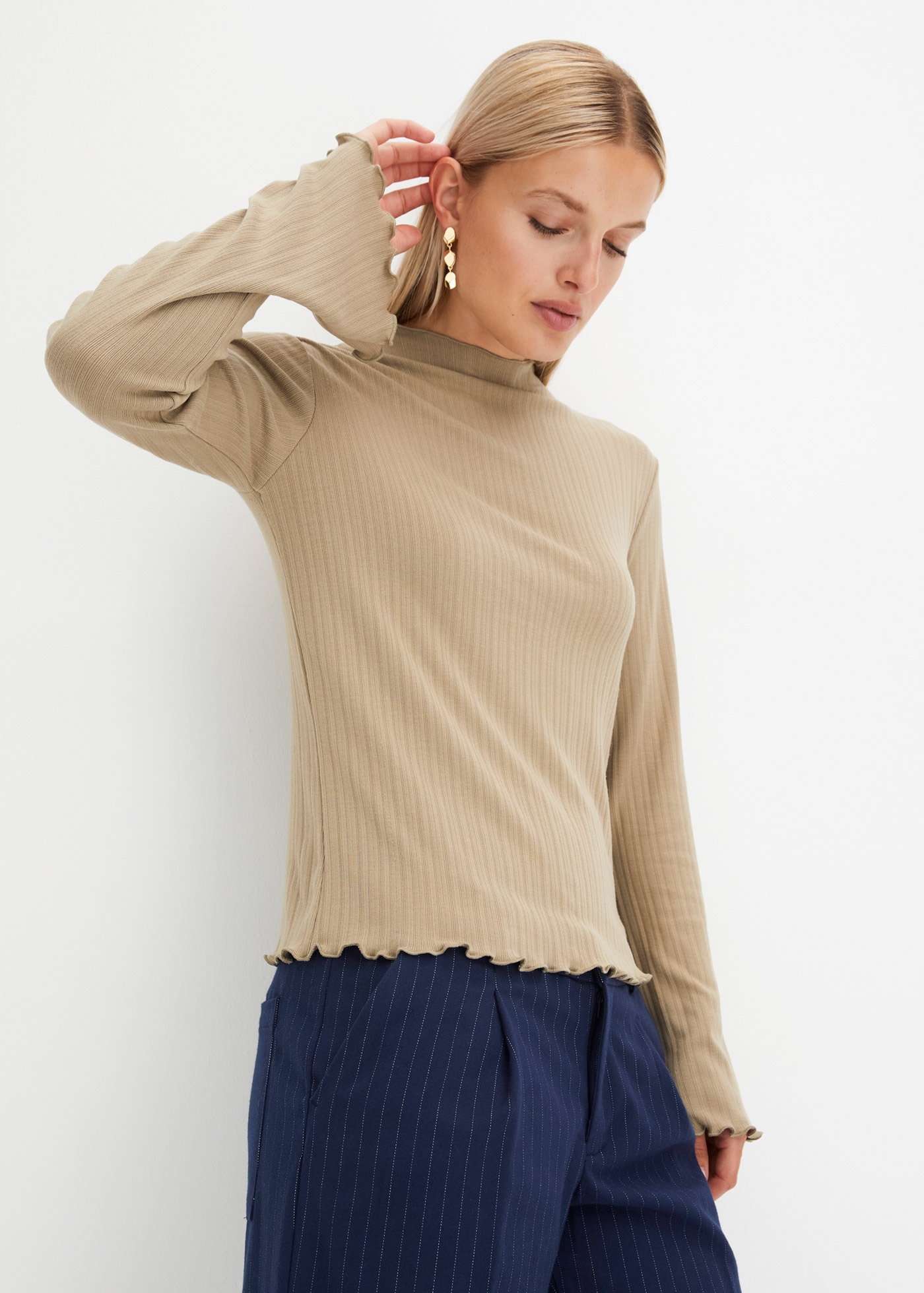 bonprix Langarmshirt »Geripptes Langarmshirt«, Geripptes Langarmshirt
