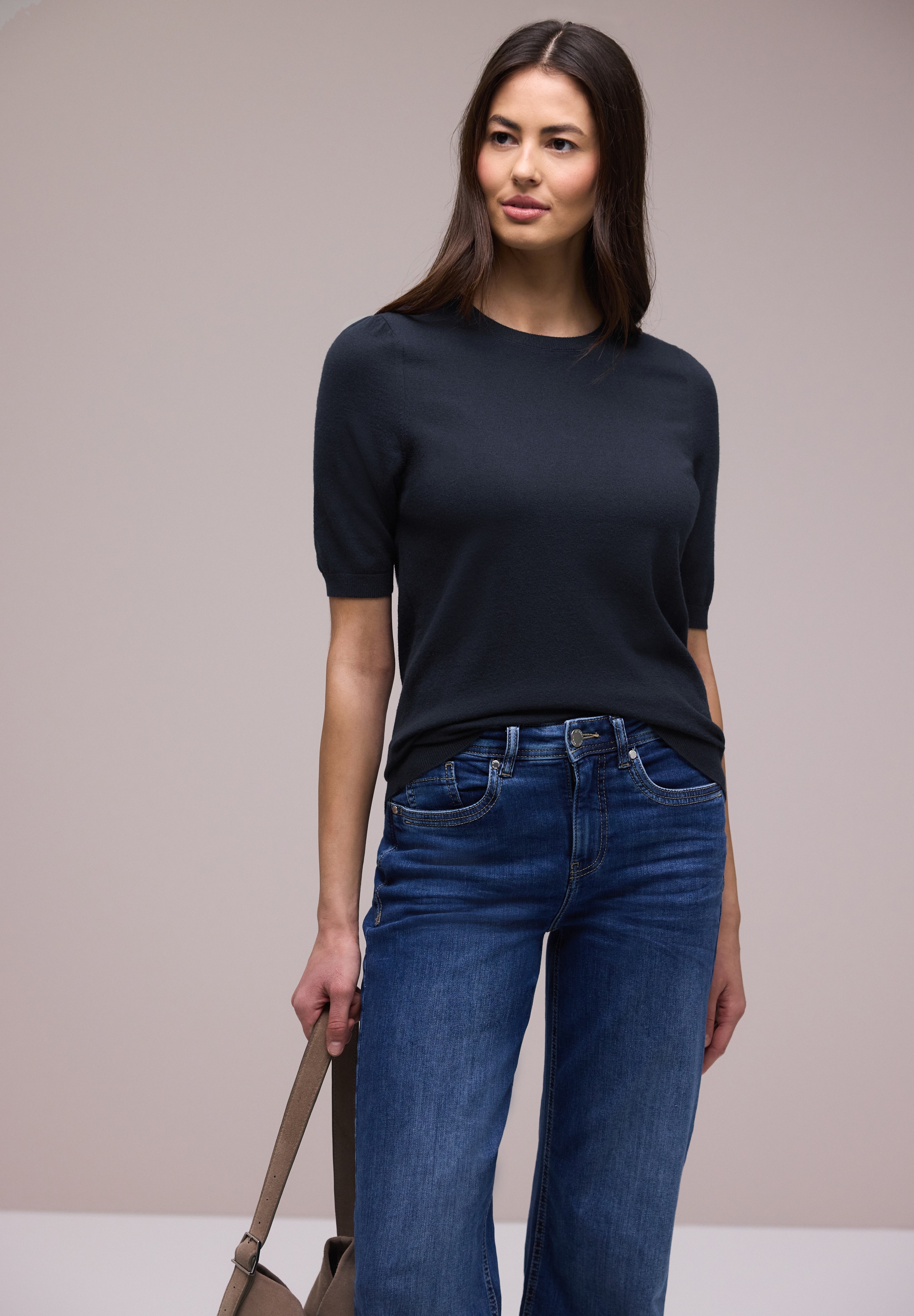 STREET ONE Strickpullover mit kurzen Puffärmeln