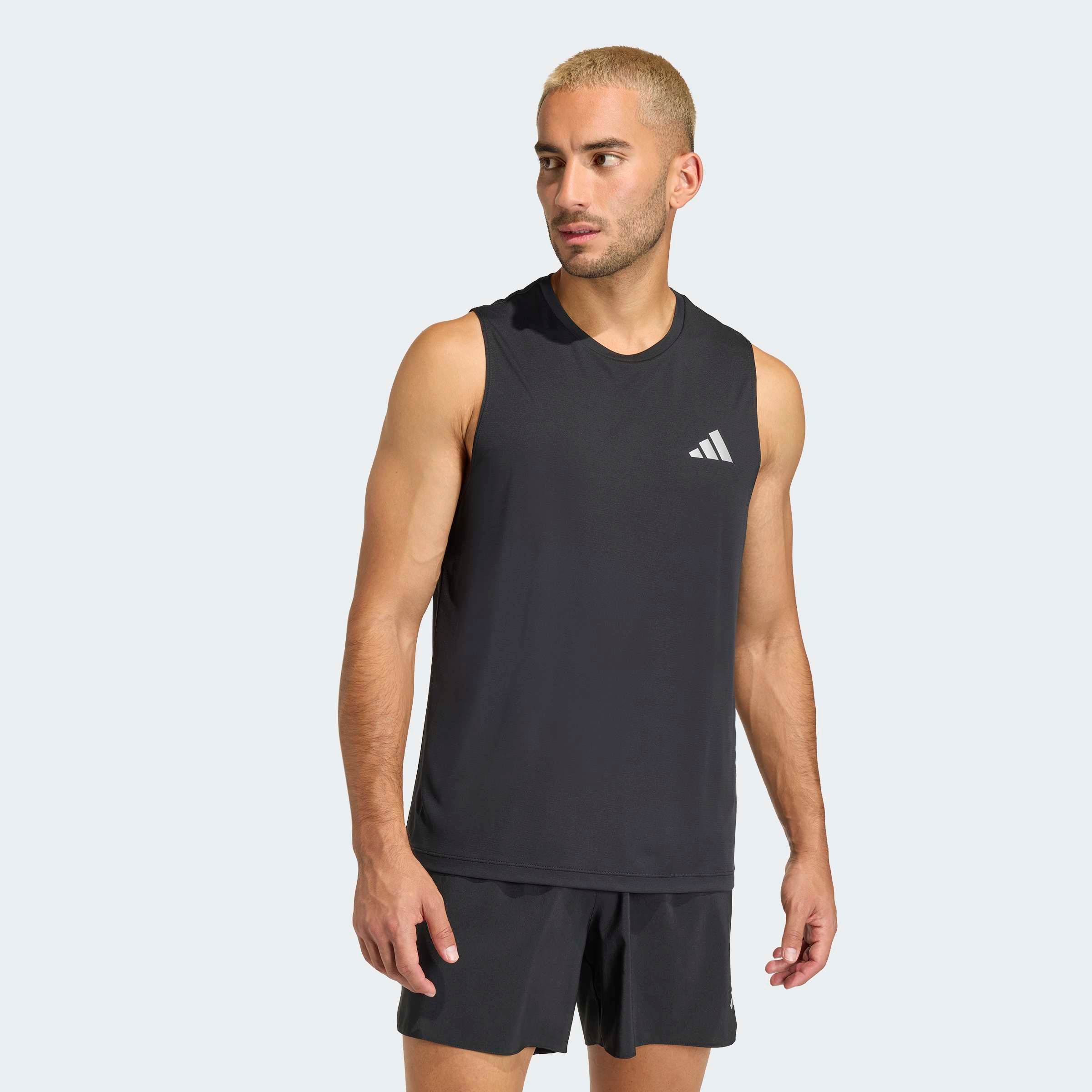 Herren Lauftop "Run Ess Tank M"schwarz, Gr. XL, ADIDAS PERFORMANCE, Obermaterial: 100% Polyester, Tops