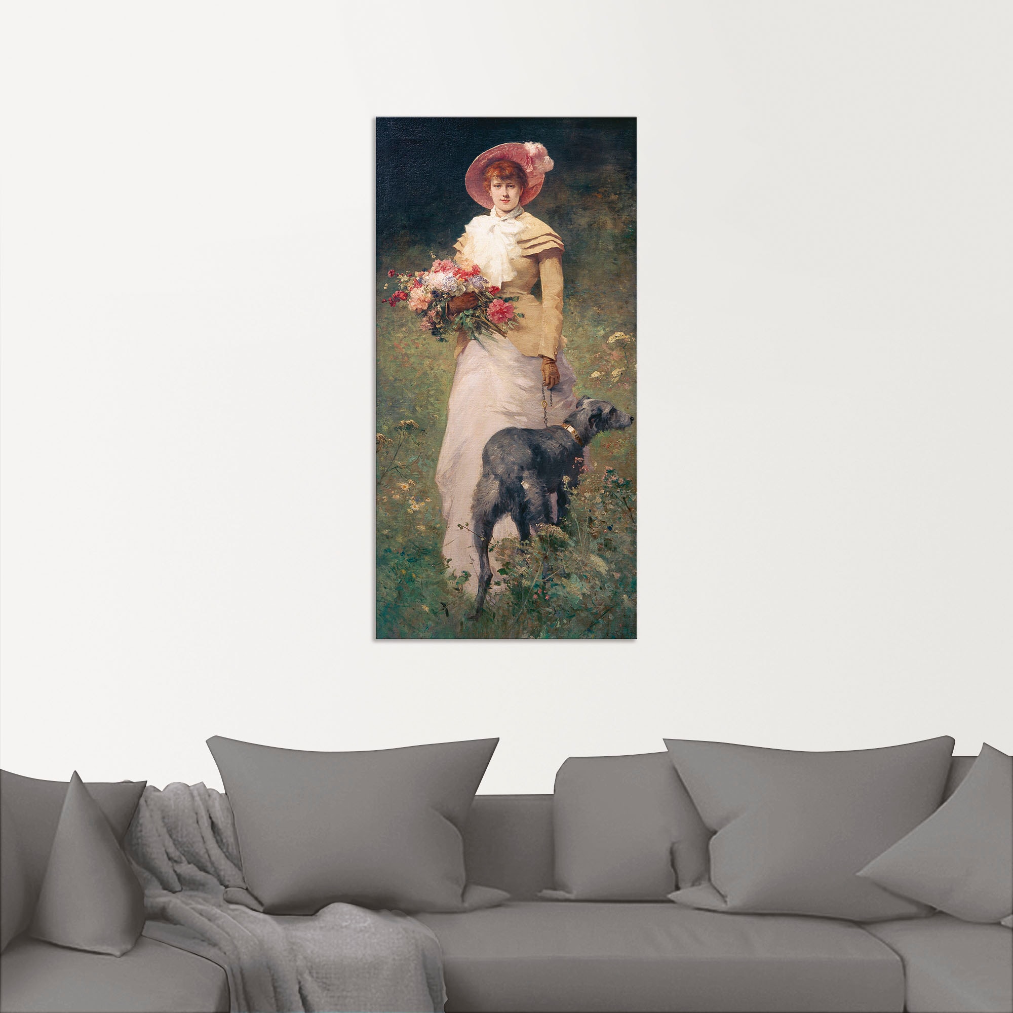 mit Hund«, Alubild, St.), Poster in Größen | oder Artland BAUR Portrait, (1 als »Frau Wandbild versch. Wandaufkleber bestellen Leinwandbild,