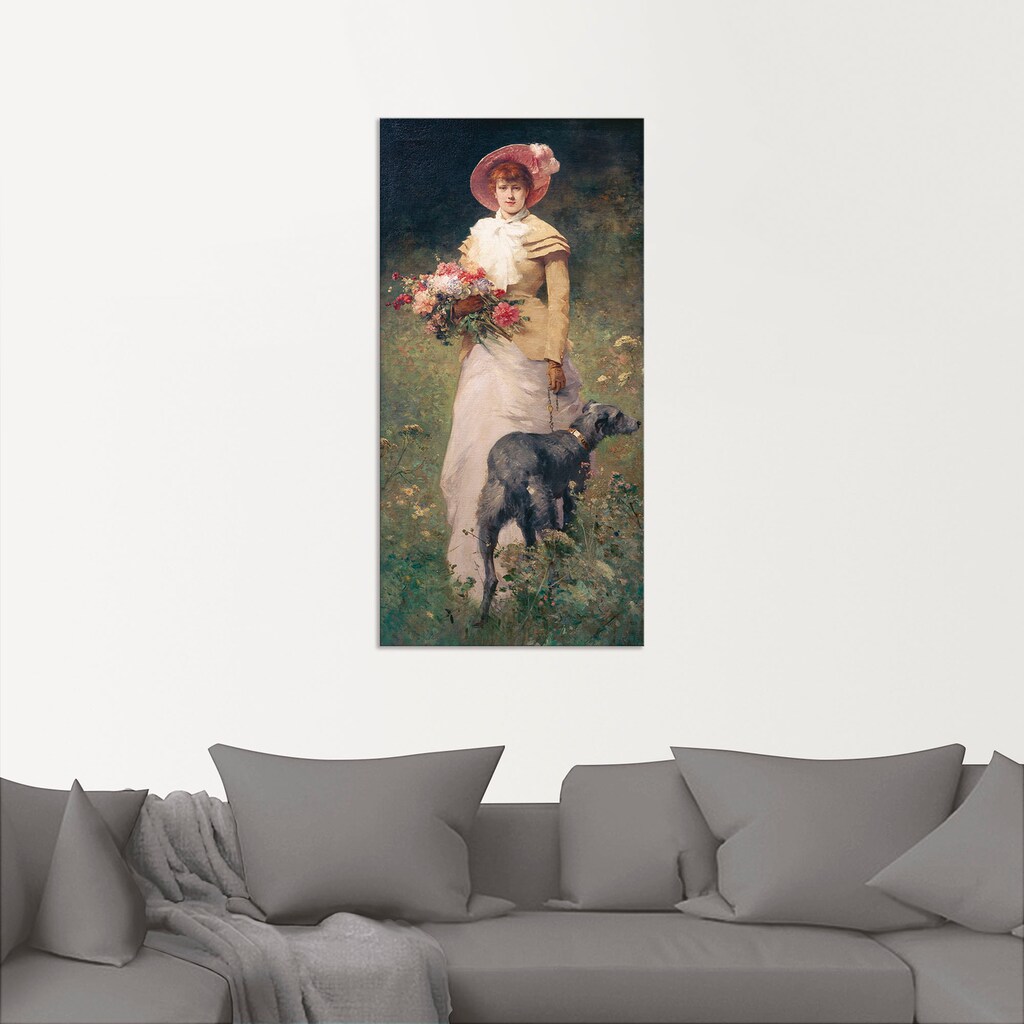 Artland Alu-Dibond-Druck »Frau mit Hund«, Portrait, (1 St.)