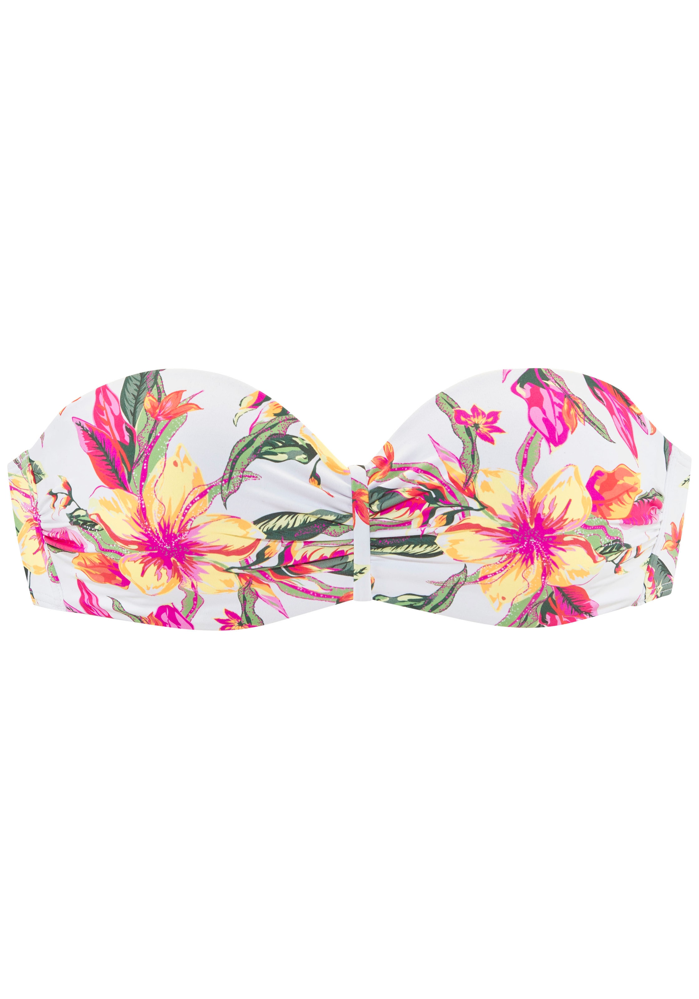 LASCANA Bügel-Bandeau-Bikini-Top »Malia«, mit tropischem Print