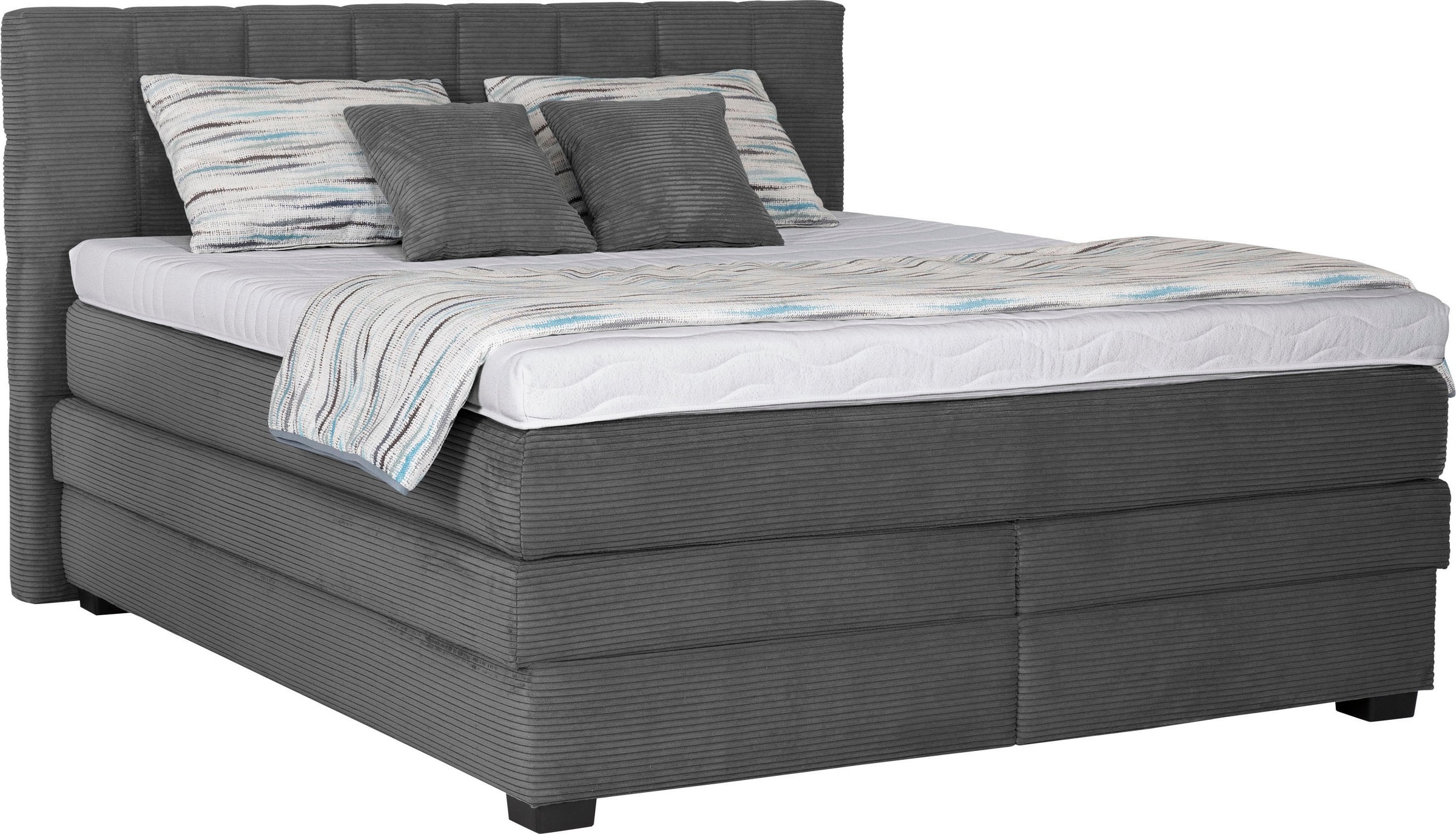 Die PlanBar Boxspringbett »OC-ON21088« inkl. Matratzen u. Bonellfederkern Unterbau, Stauraum, 160/180x200cm