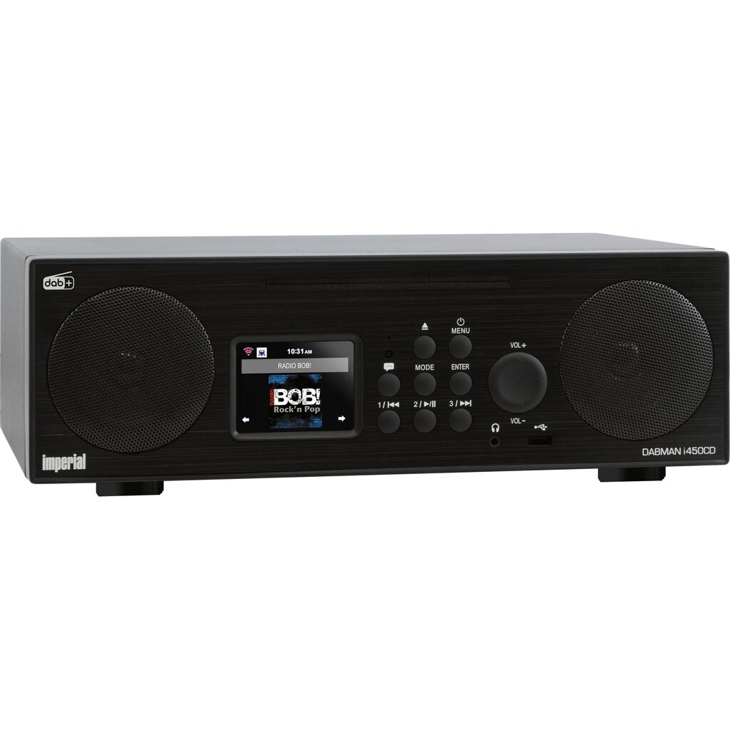 IMPERIAL by TELESTAR Digitalradio (DAB+) »DABMAN i450 CD«, (Bluetooth-LAN (Ethernet)-WLAN UKW mit RDS-Digitalradio (DAB+)-Internetradio-FM-Tuner 30 W)