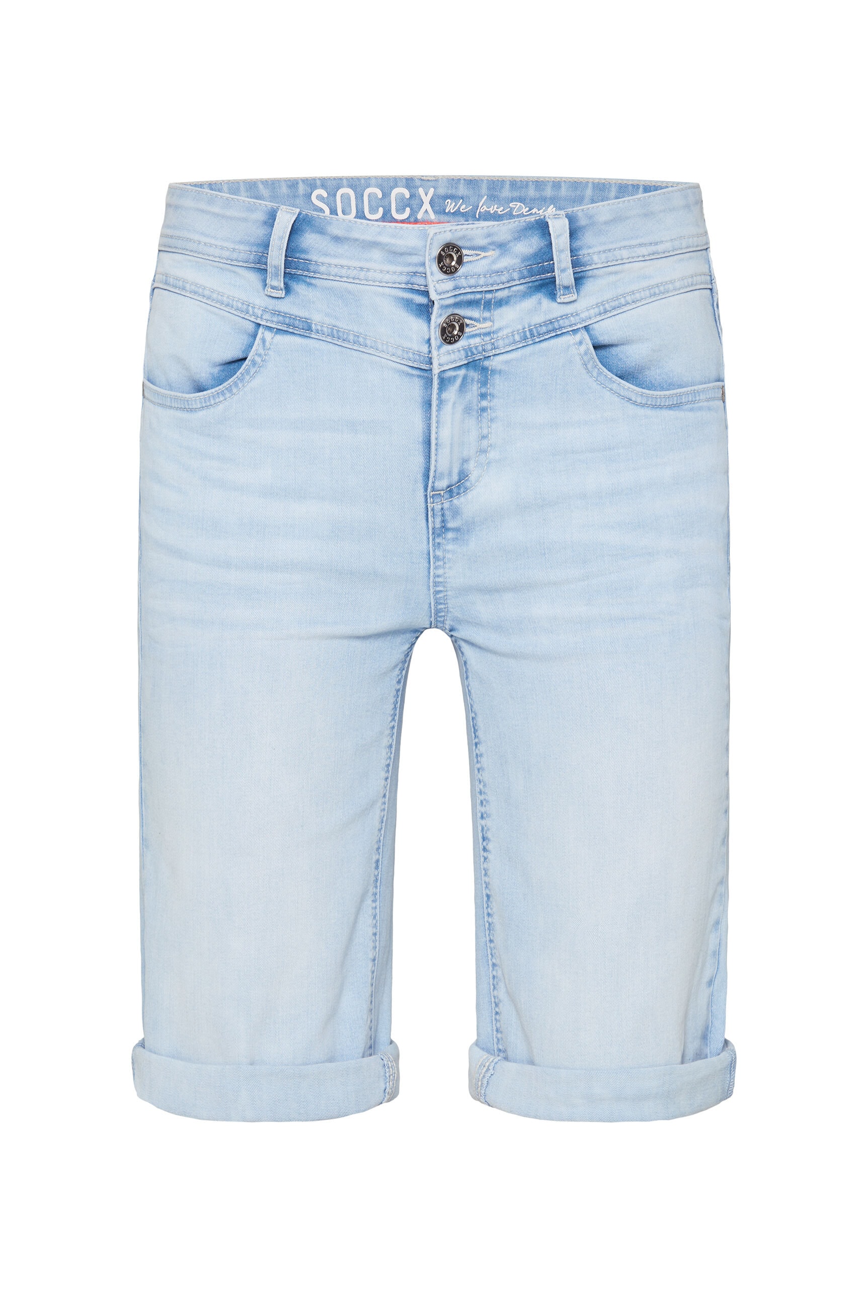 SOCCX Jeansshorts, mit zwei Knöpfen am Bund