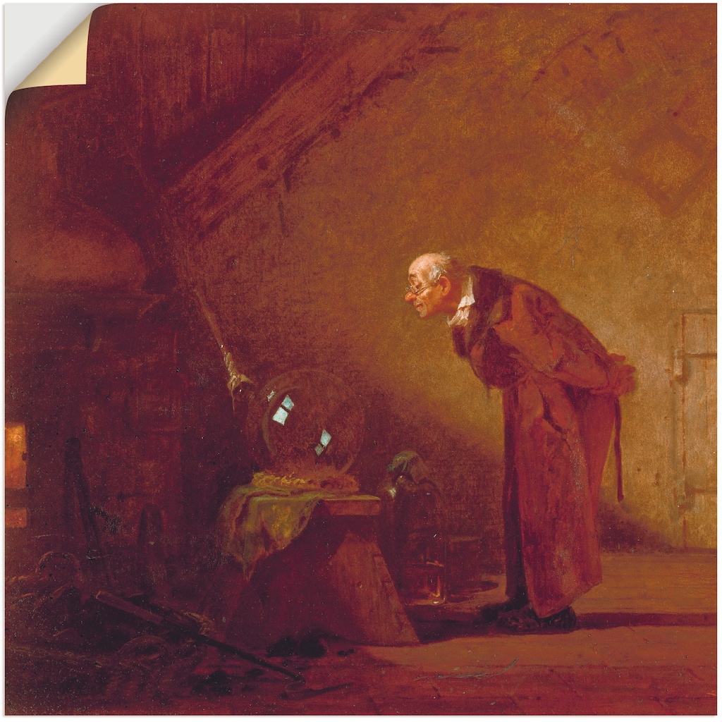 Artland Wandbild »Der Alchimist. Um 1855/60«, Mann, (1 St.), als Leinwandbild, Wandaufkleber oder Poster in versch. Größen