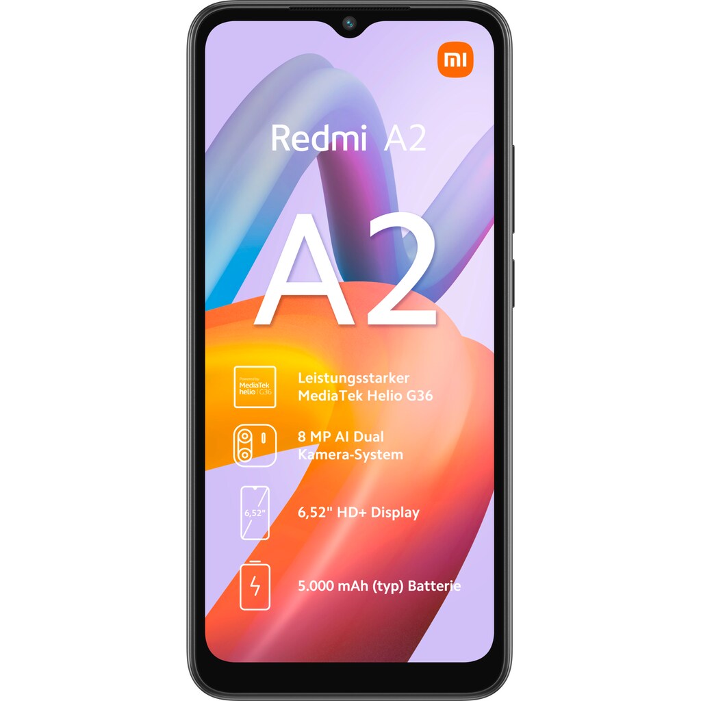 Xiaomi Smartphone »Redmi A2 2GB+32GB«, Schwarz, 16,6 cm/6,52 Zoll, 32 GB Speicherplatz, 8 MP Kamera