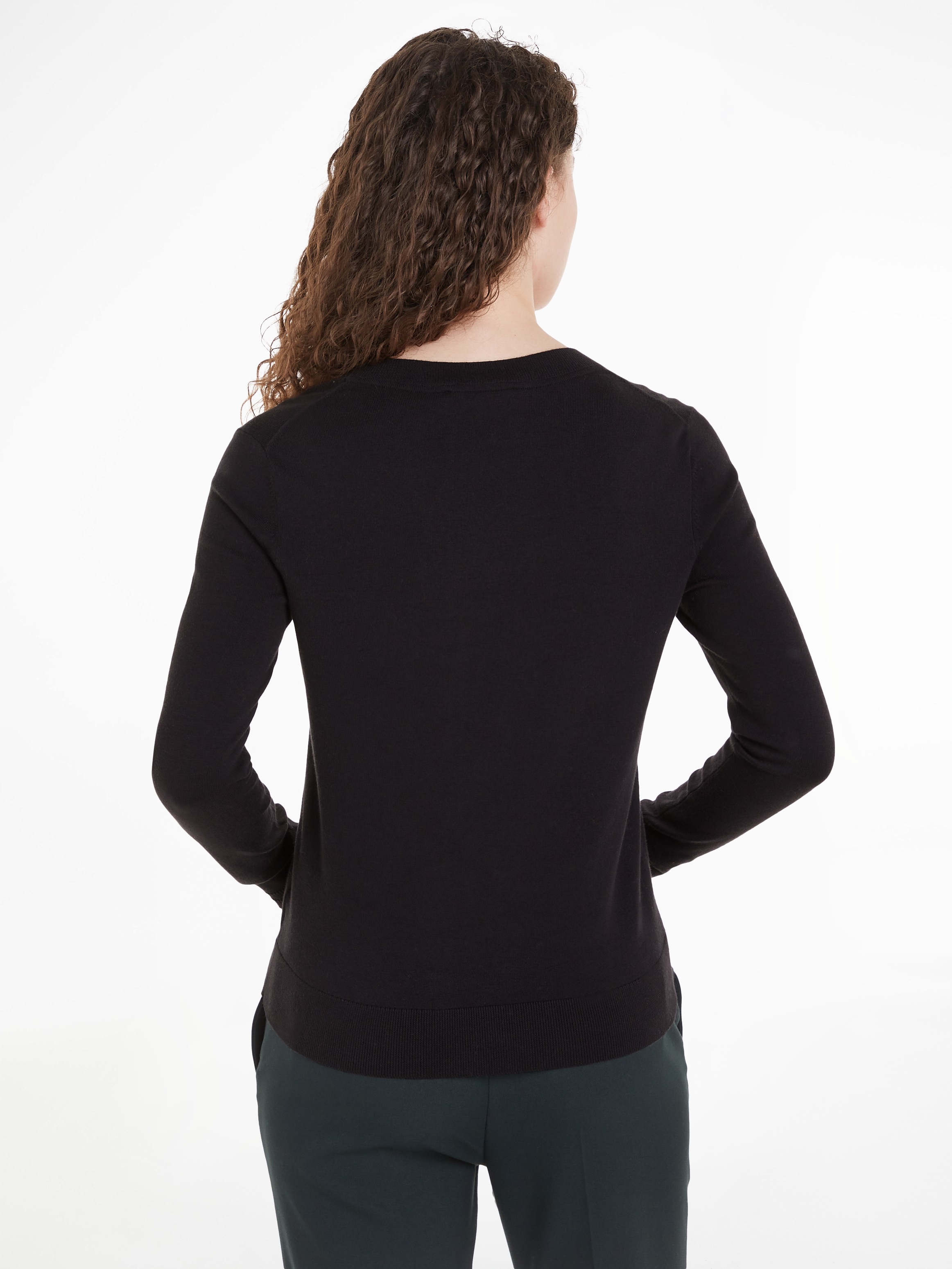 Tommy Hilfiger V-Ausschnitt-Pullover, mit Logo-Stickerei