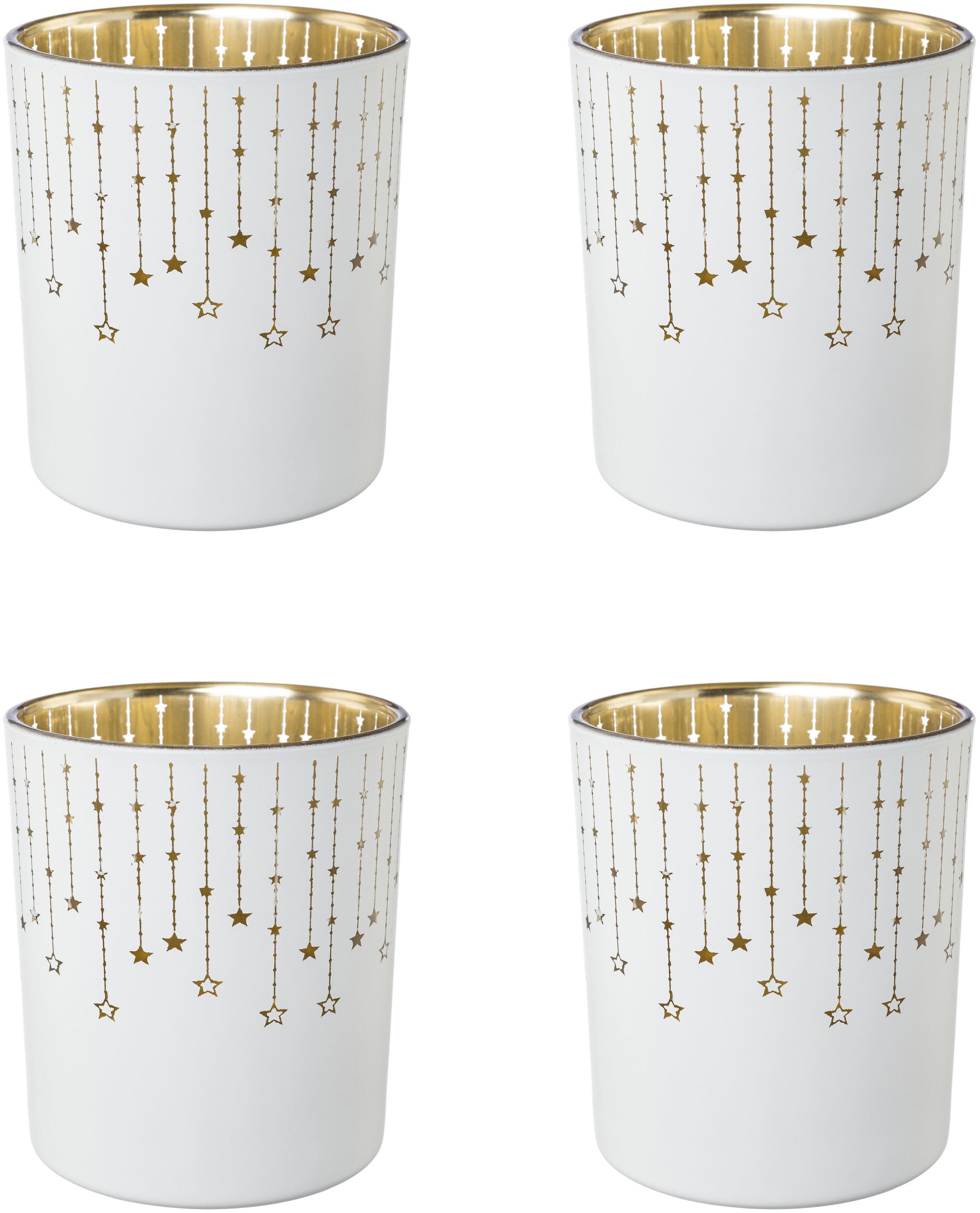 Creativ deco Teelichthalter "Weihnachtsdeko" mit goldfarbener Innenseite günstig online kaufen