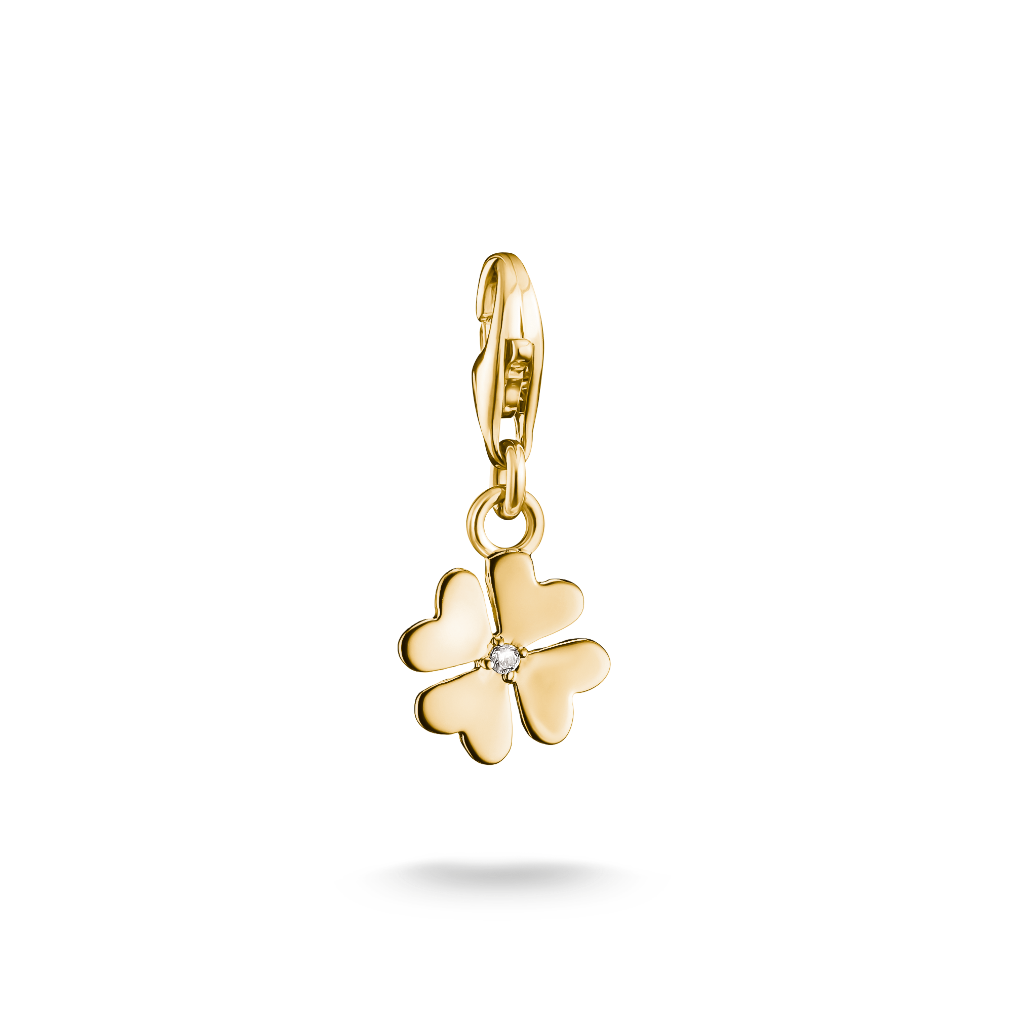 THOMAS SABO Charm-Einhänger »Kleeblatt, Schmuck Anhänger Glücksbringer für Charm-Armband - Original« mit Zirkonia (synth.)