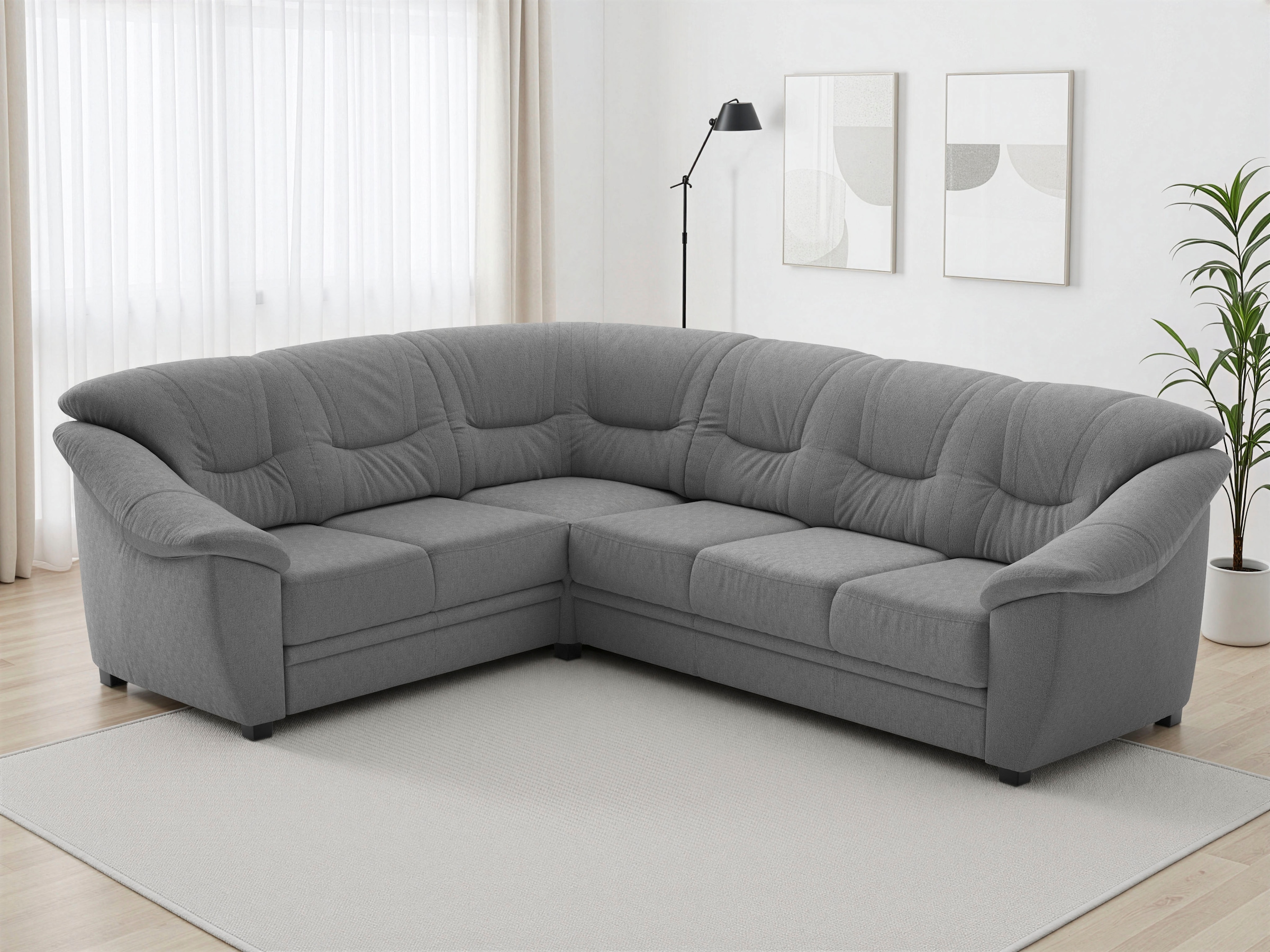 sit&more Ecksofa "Savona L-Form, B. 262 cm, Komfortsitz, Eckcouch mit Stoff- & Lederwahl" mit Schlaffunktion, Liegefl. 120x195 cm