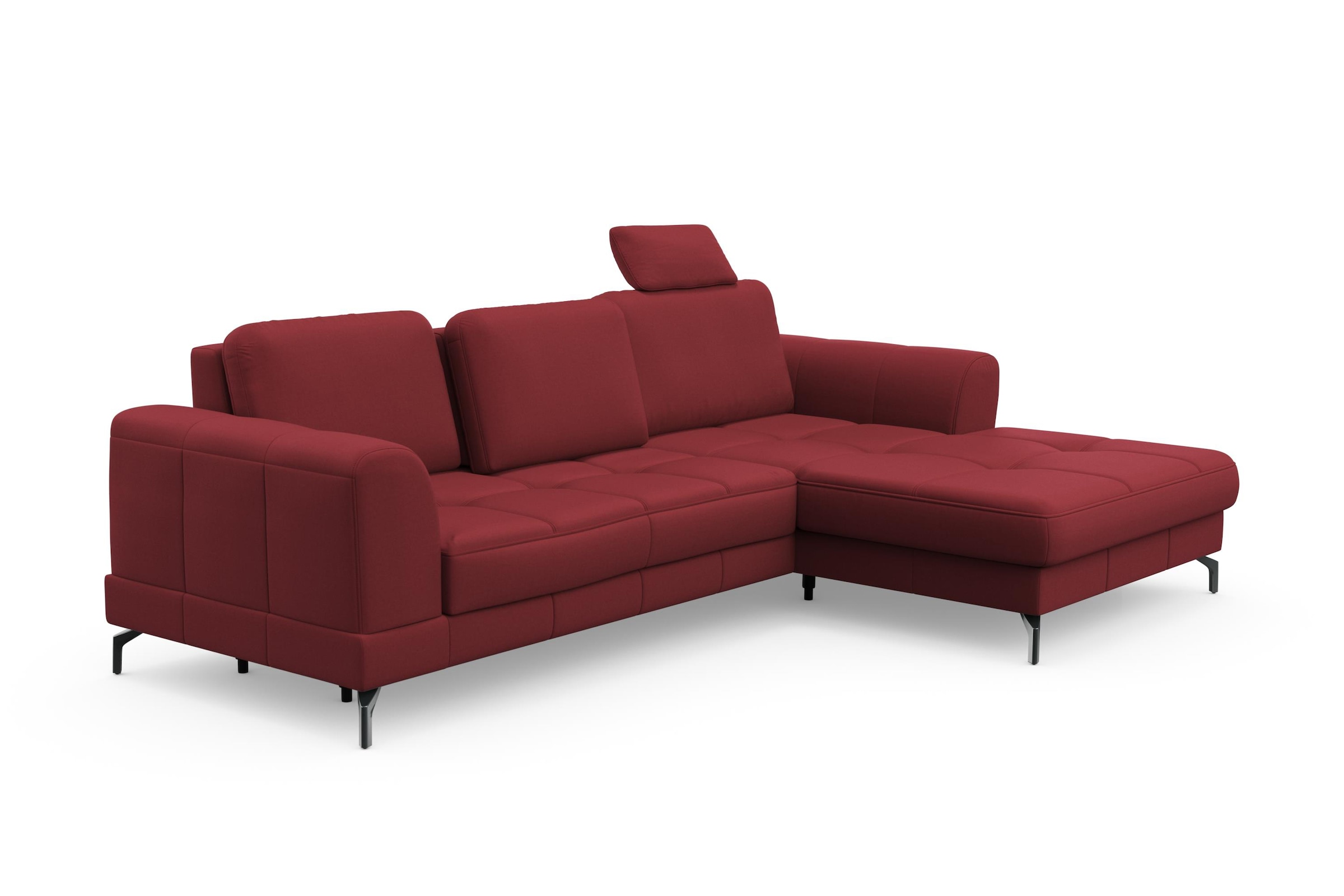 sit&more Ecksofa »Bendigo L-Form«, inklusive Sitztiefenverstellung, Bodenfreiheit 12 cm, in 2 Fußfarben