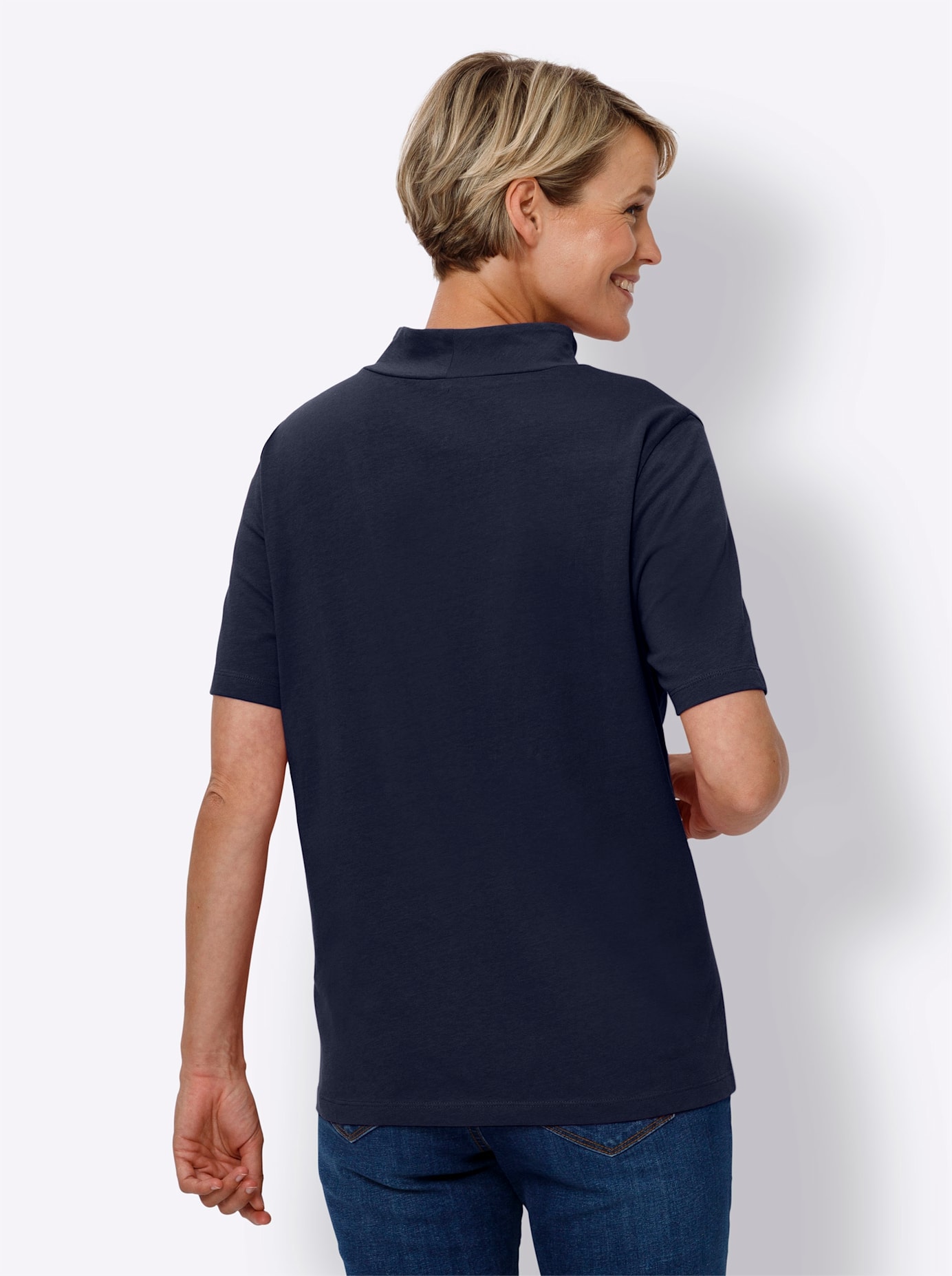 Classic Basics Stehkragenshirt »Kurzarm-Shirt«, (1 tlg.)
