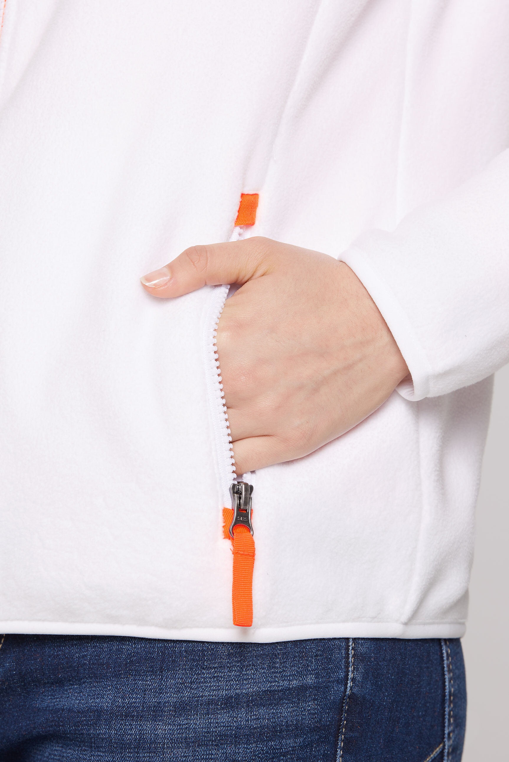 SOCCX Fleecejacke, ohne Kapuze, mit elastischem Saumabschluss