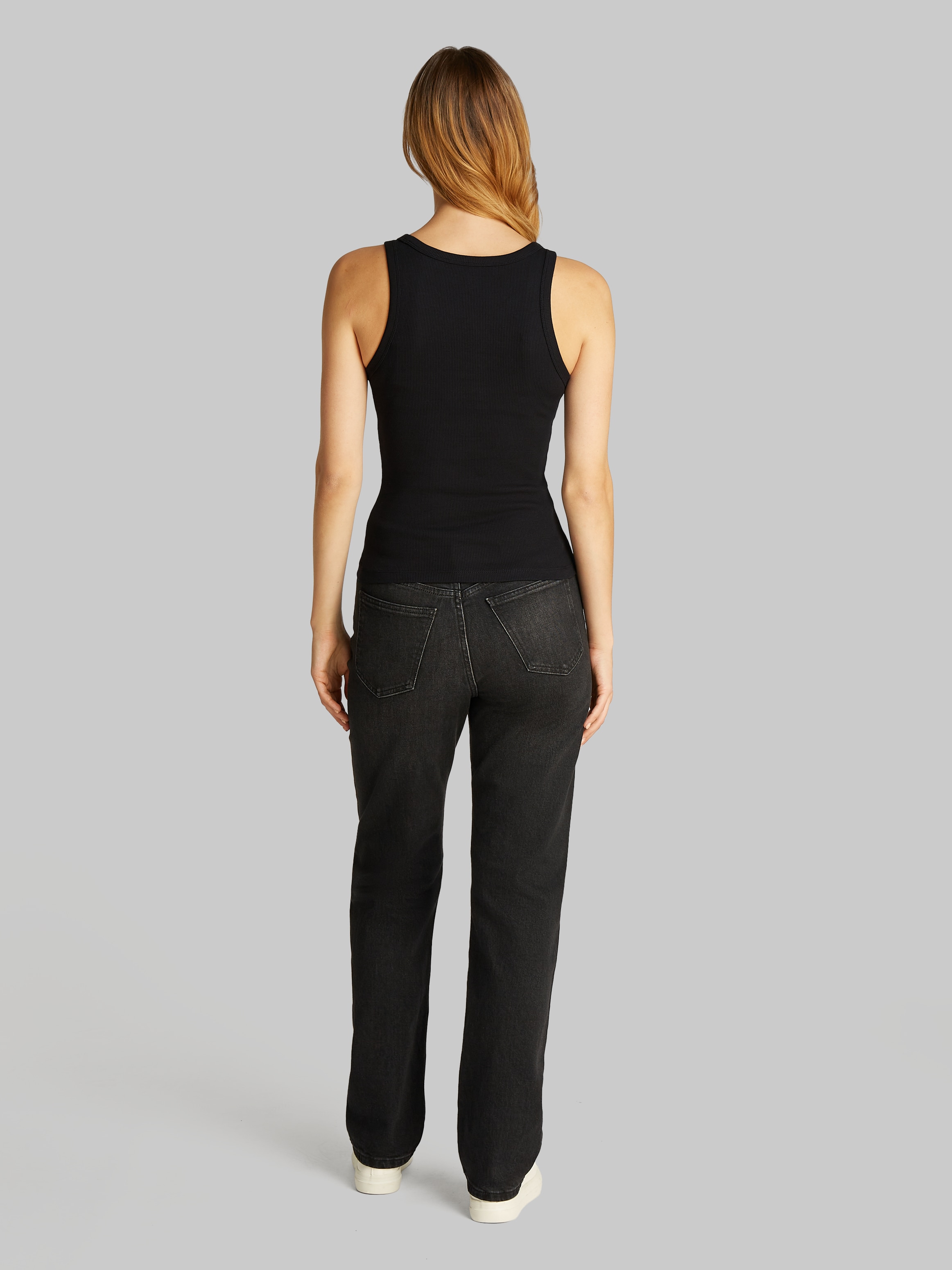 Calvin Klein Jeans Tanktop »WOVEN LABEL RIB TANK TOP«, mit Logodruck