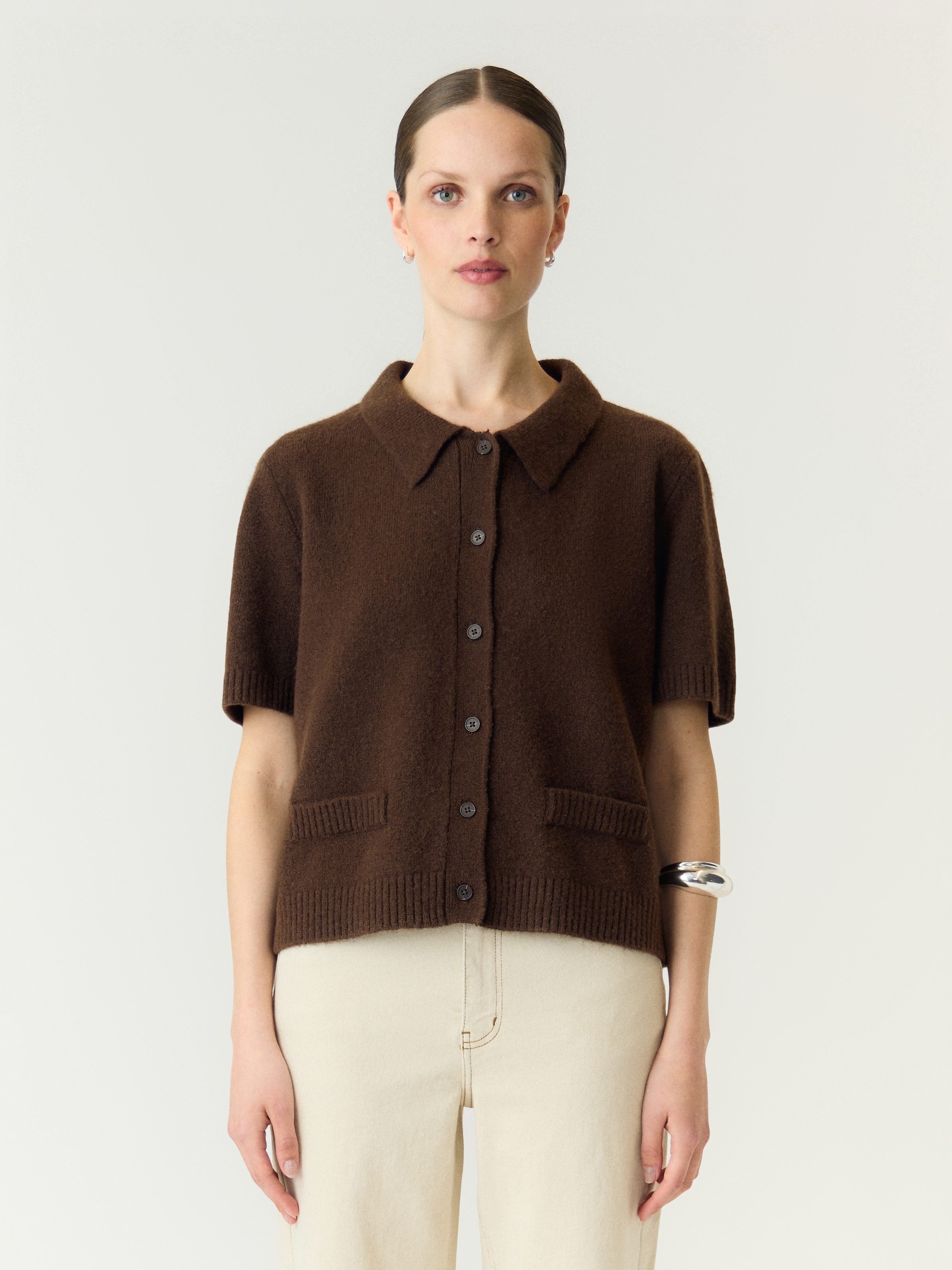 Y.A.S Strickjacke "YASFRILO SS KNIT CARDIGAN S. NOOS" mit Wolle und Stretch