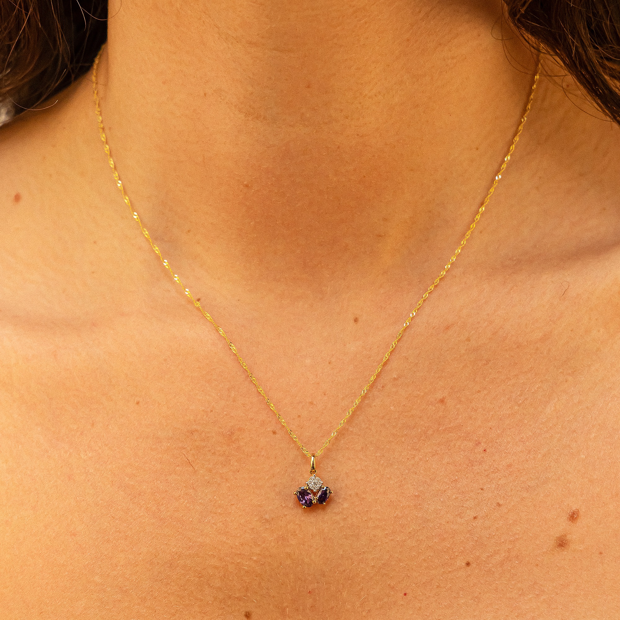 Fascination by Ellen K. Kette mit Anhänger »Gold 375 mit echtem Amethyst + Zirkonia«