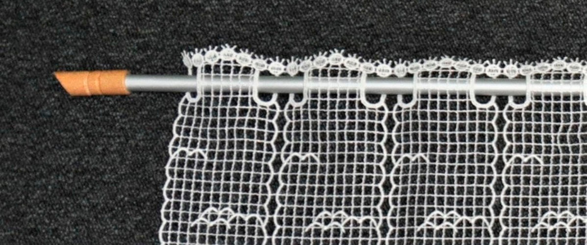 Thumbnail - Stickereien Plauen Scheibengardine "Windmühle" Stangendurchzug 1 Stk. tlg.