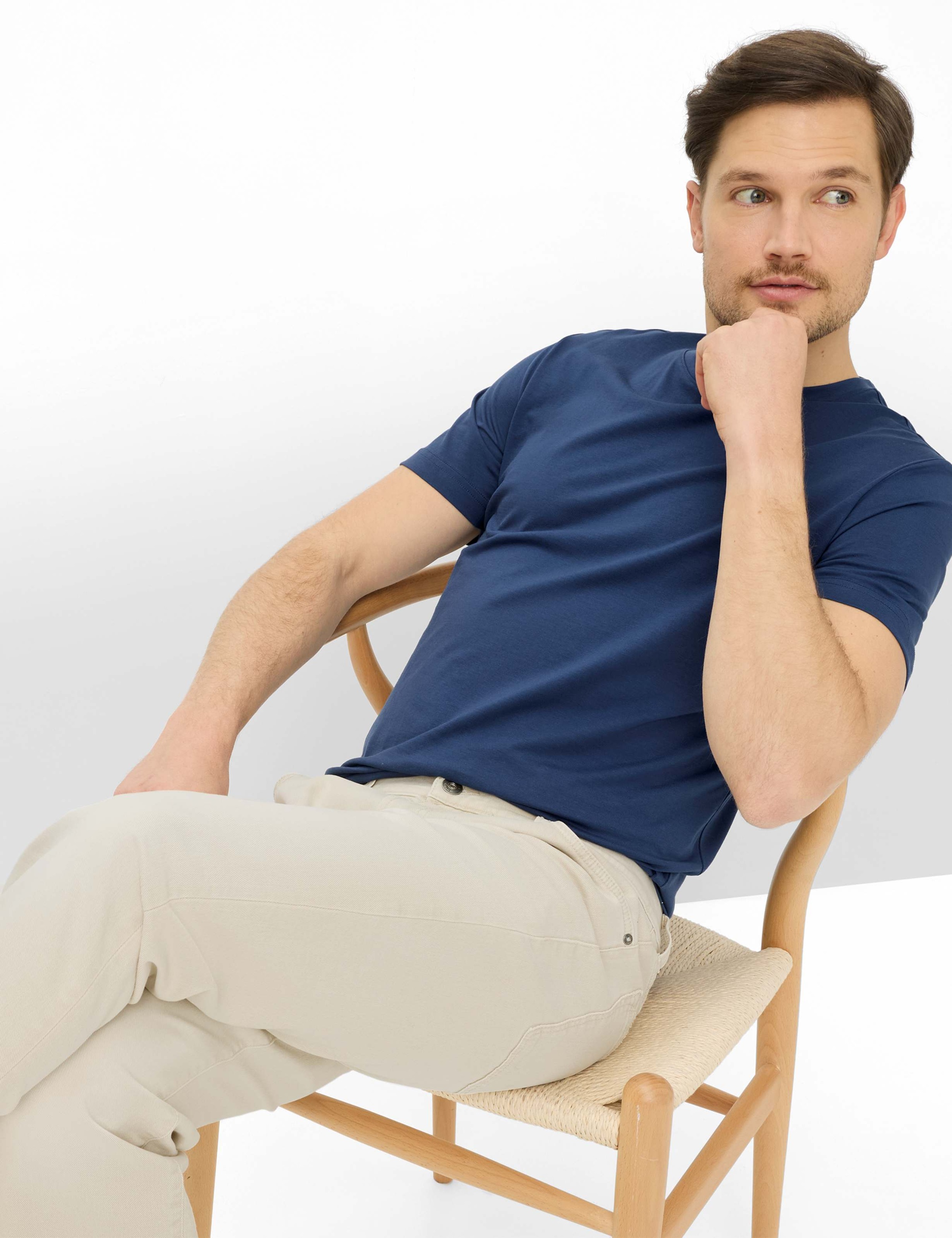 T-Shirt BRAX "Style TED", Damen, Gr. XXXL (58/60), dunkelblau, 98% Baumwolle, 2% Elasthan, Rundhals, Shirts T-Shirt 3