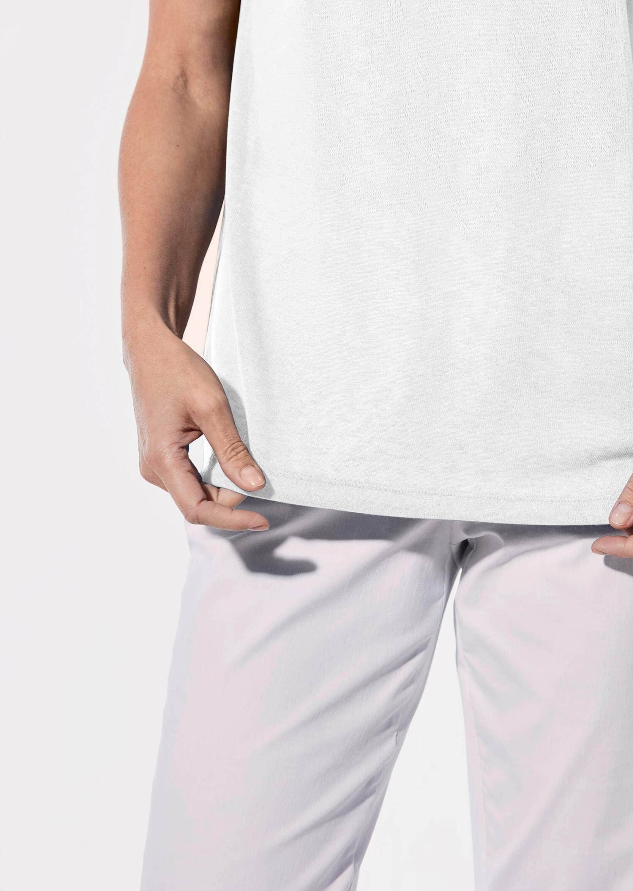 GOLDNER Kurzarmshirt »Shirt Shirt in Leinenoptik«