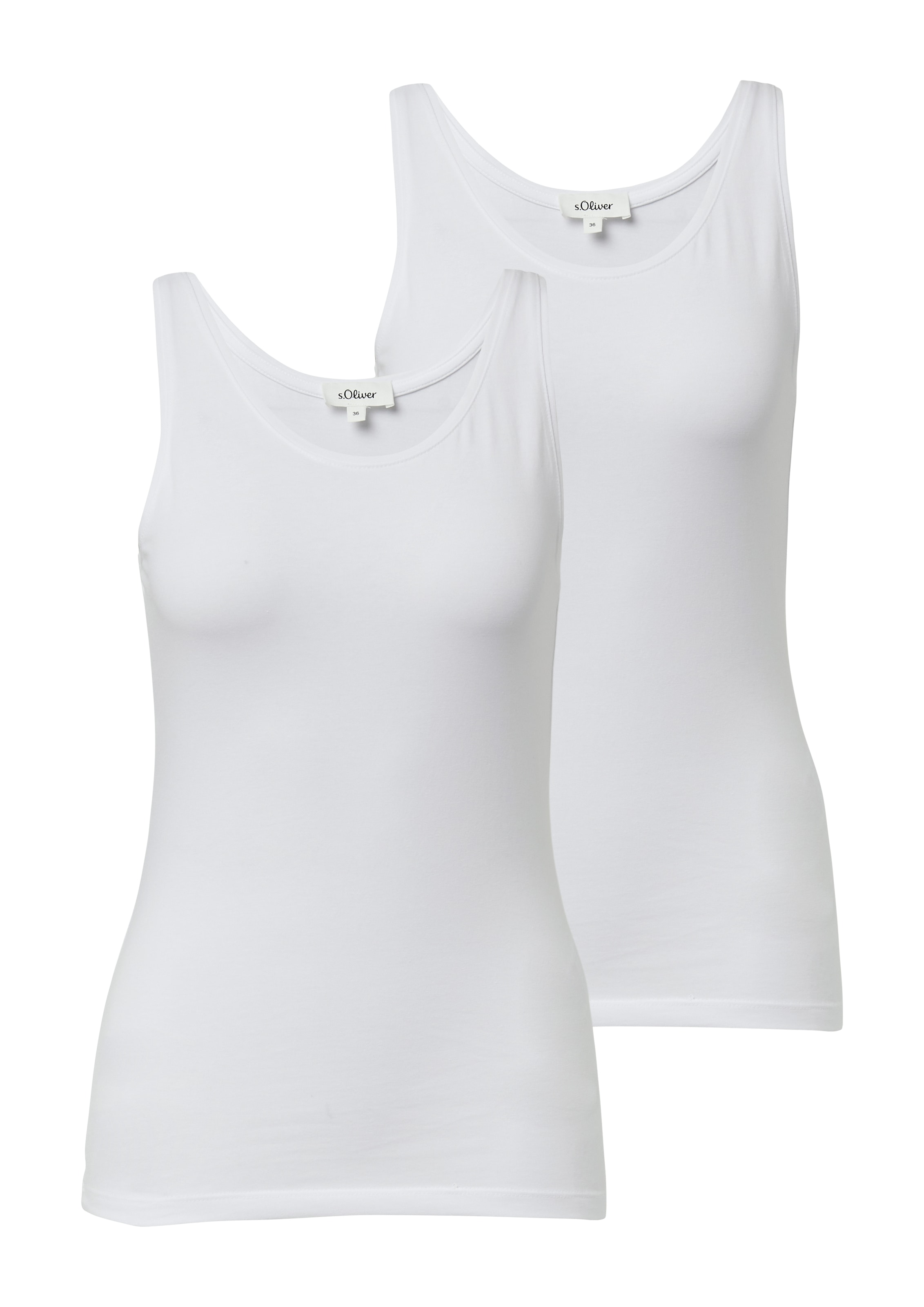 s.Oliver Tanktop, (2 tlg.), 2-er Pack, Sommertop, mit Stretch günstig online kaufen
