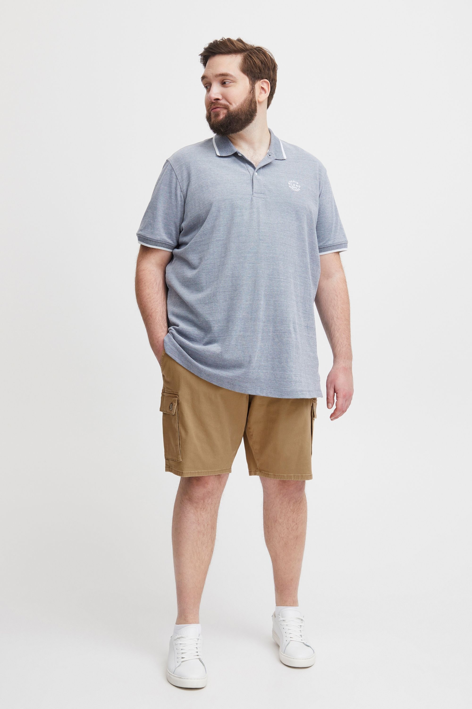 Cargoshorts BLEND "Cargoshorts BHBSiello", Herren, Gr. 5 XL, N-Gr, beige (beige braun), Obermaterial: 98% Baumwolle CO. 2% Elasthan EL., Hosen 2
