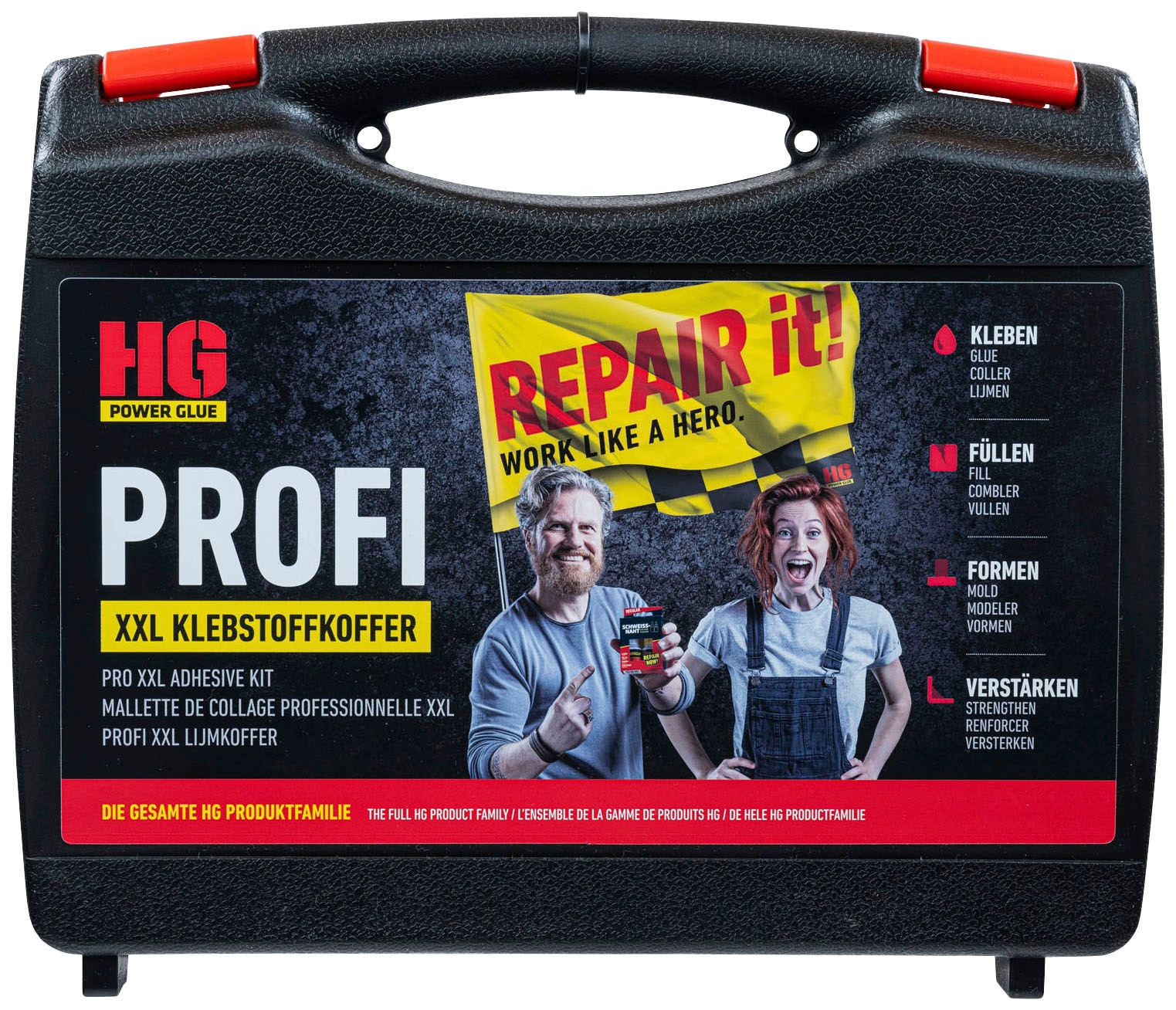 Klebstoff »PowerGlue«, XXL-Profikoffer, die Schweissnaht aus der Flasche