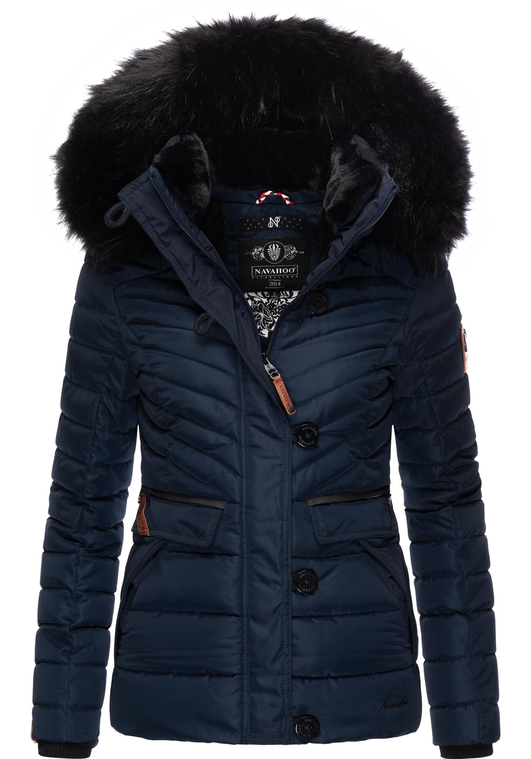 »Wisteriaa«, | Navahoo Winterjacke Steppjacke mit Friday BAUR gefütterte mit Warm Kapuze, Black Kunstfell-Kapuze