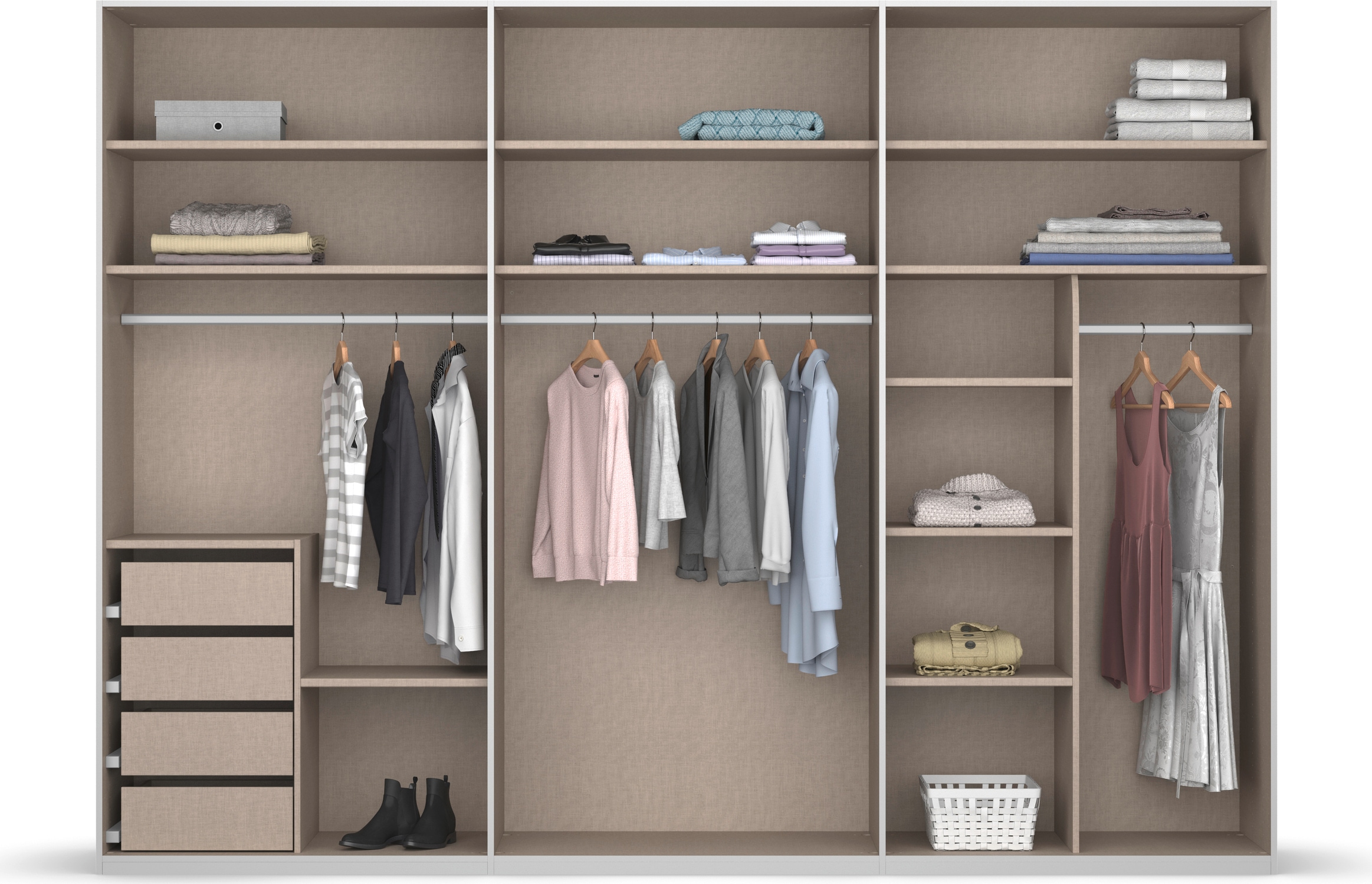 rauch Drehtürenschrank »Skat Pure«, mit eleganten Griffstangen und praktischer Innenausstattung