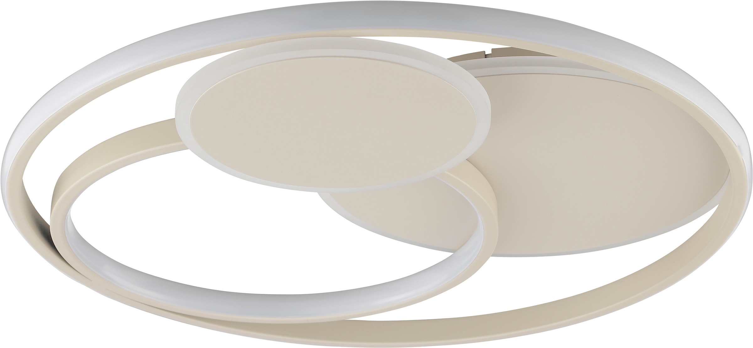 Brilliant LED Deckenleuchte »Runda« LED-Modul 1 Stk. warmweiß - kaltweiß Ø 50 cm, 5200 lm, CCT 3000-6500 K, dimmbar, Metall/Silikon, beige