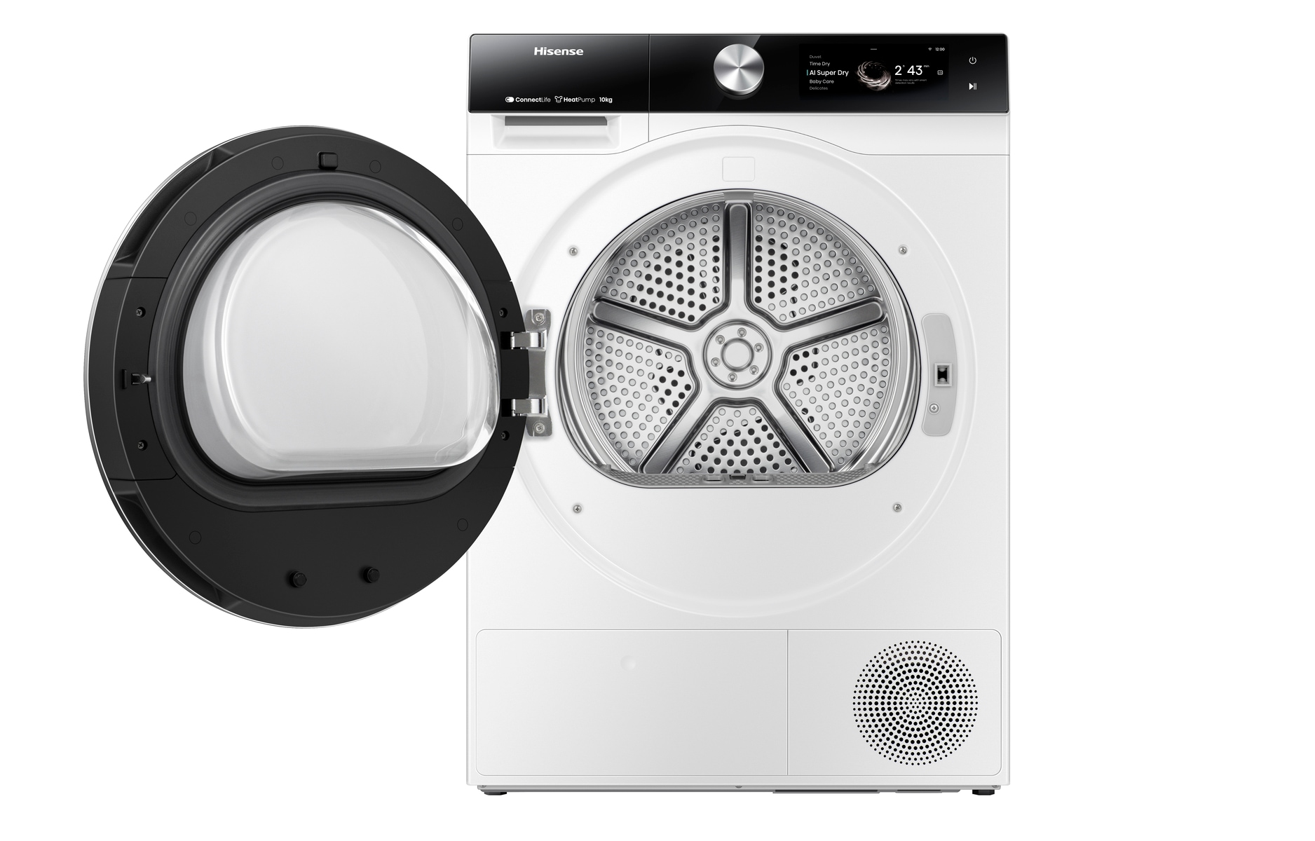 Hisense Wärmepumpentrockner »DH7S107BW«, Dynamisches TFT-Touch-Display